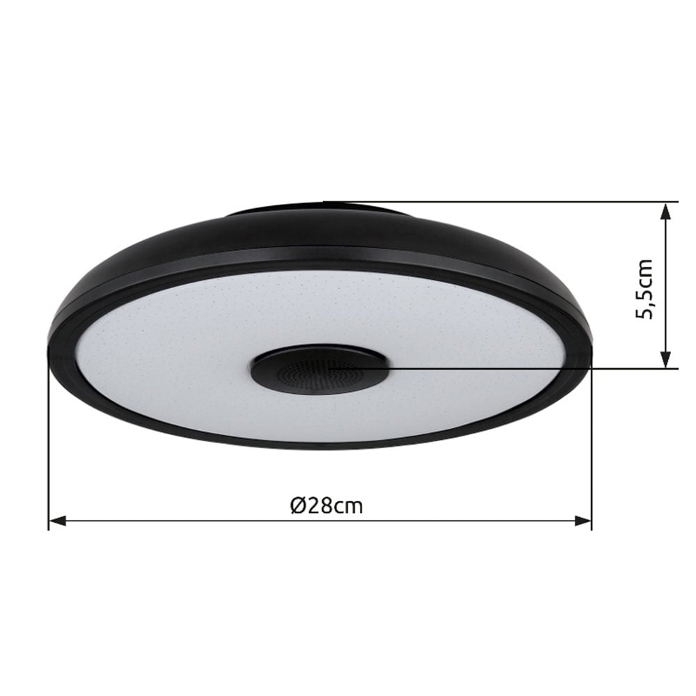 GLOBO LIGHTING LED Deckenleuchte »RAFFY«, Leuchtmittel LED-Modul | LED fest integriert, Farbwechsel Rot-Grün-Blau, Lautsprecherfunktion