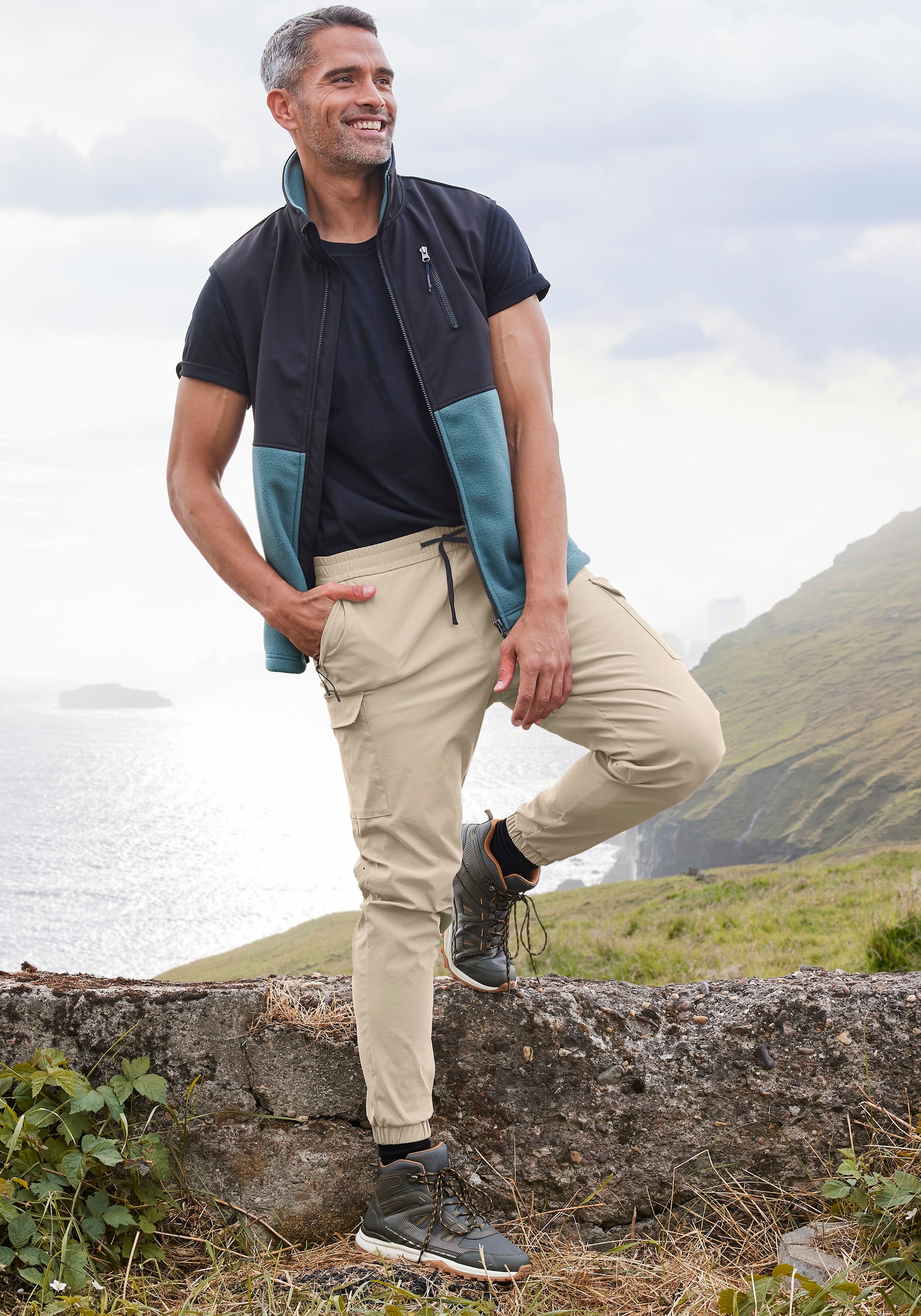 John Devin Jogger Pants, Trekking-Outdoor-Hose mit Belüftung im Kniebereich