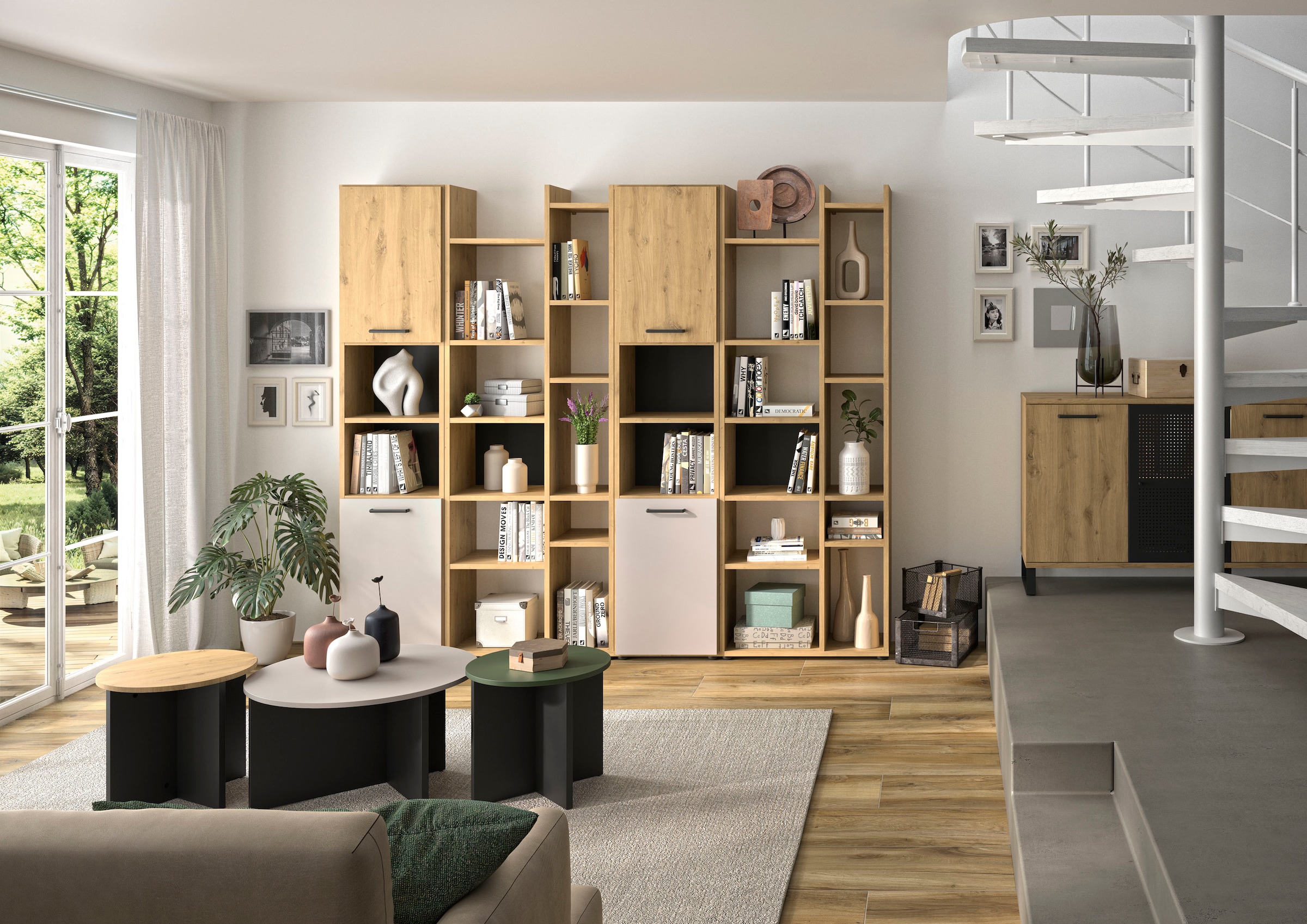 Gami Bücherregal »CRAFT«, Bücherregal mit 4 Regalböden und 6 Ablageflächen
