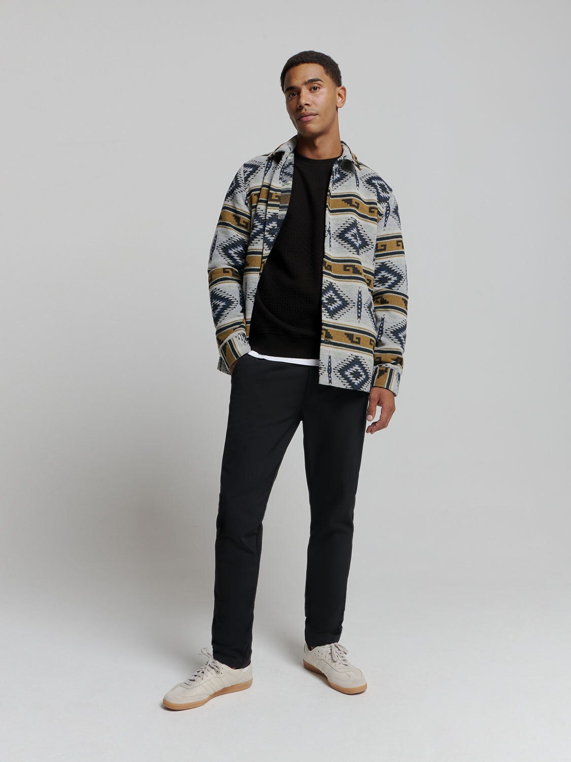 NO EXCESS Sweater »No Excess Jacquard Pullover mit Rundhalsausschnitt«