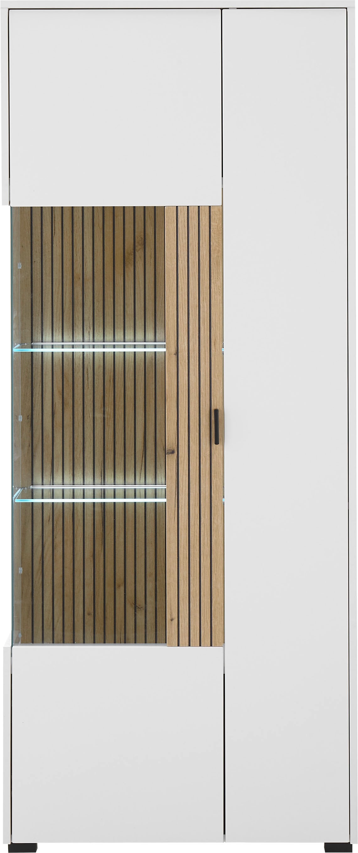INOSIGN Vitrine »Hudson, Stauraumvitrine«, in moderner Trendfarbe, Griffe aus Metall (Schwarz), Höhe 180 cm