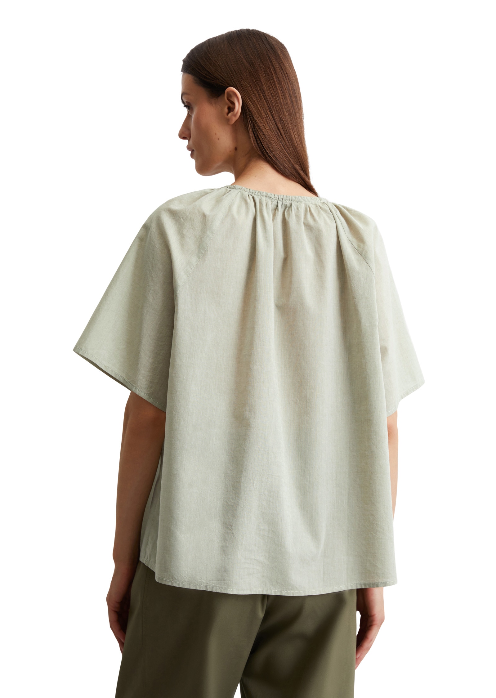 Marc O'Polo Kurzarmbluse »aus Baumwoll-Chambray«