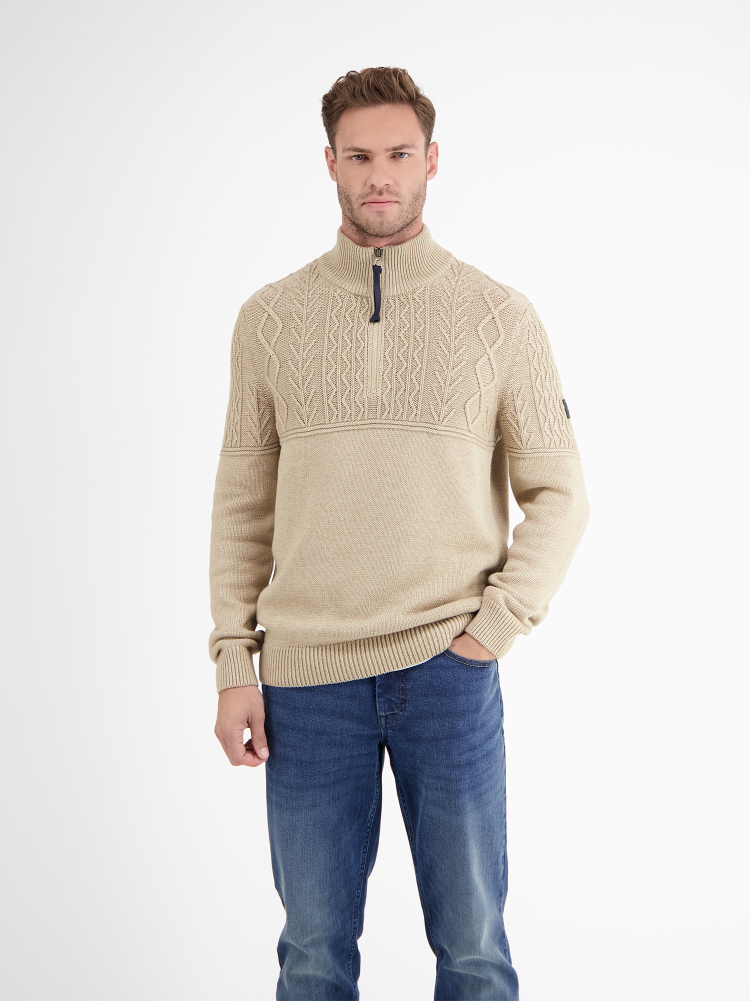 LERROS Strickpullover »LERROS Stricktroyer mit Cable-Muster«