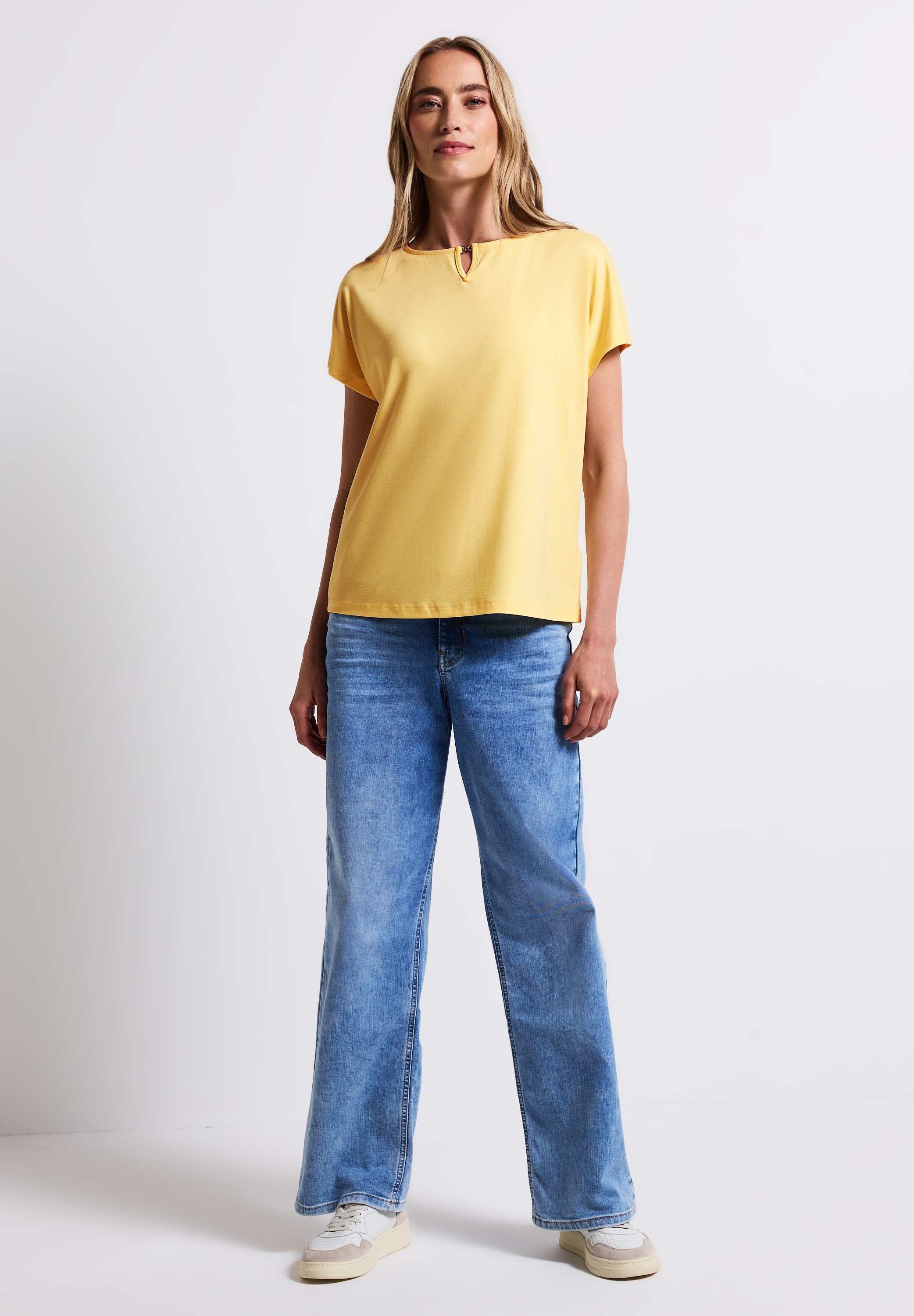 STREET ONE T-Shirt, mit Materialmix