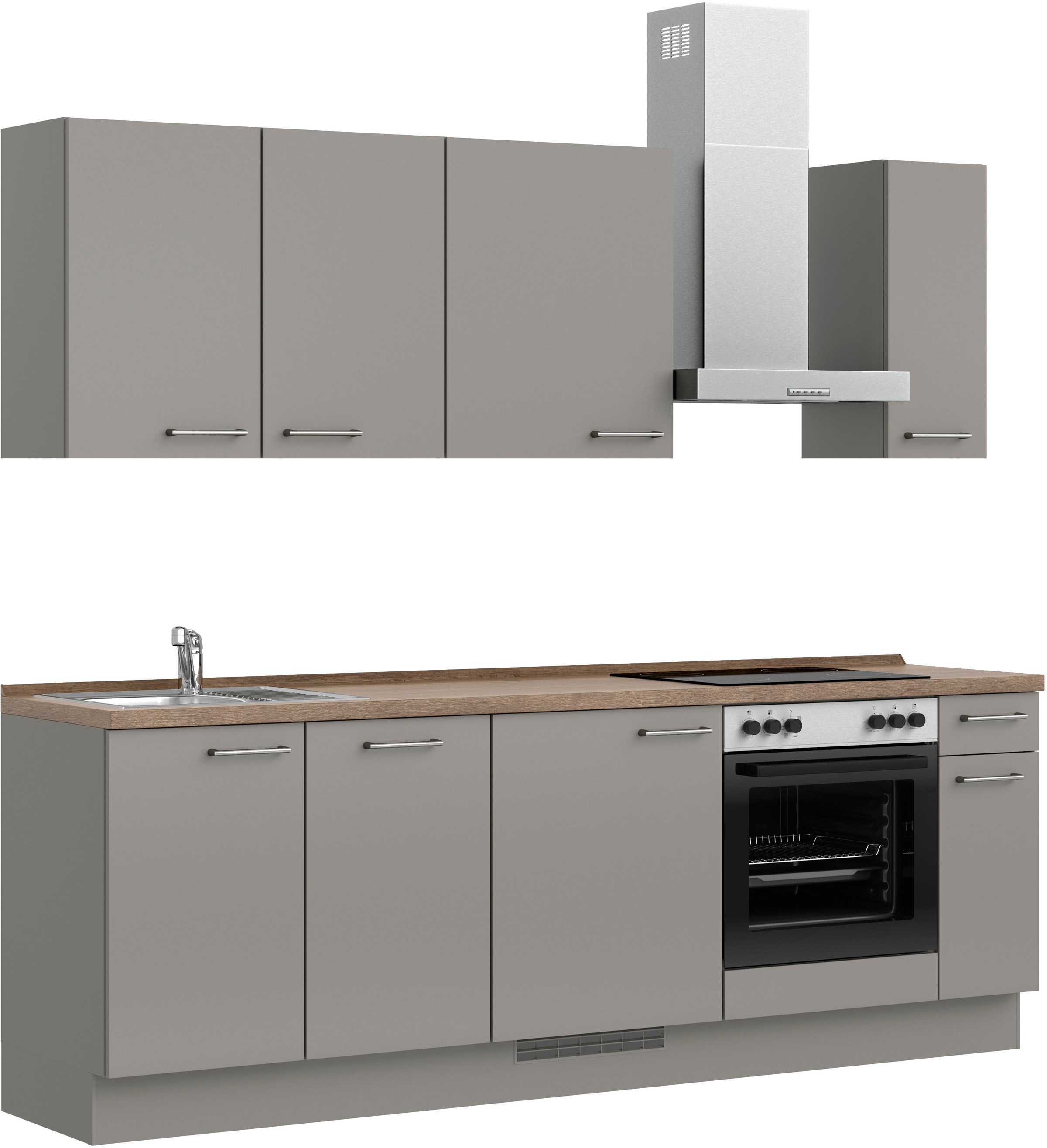 nobilia® Küchenzeile »"Laser I"«, vormontiert, Ausrichtung wählbar, Breite 240 cm, wahlw. mit E-Geräten