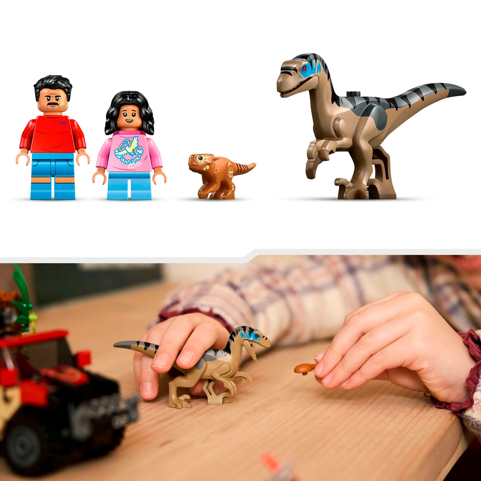 LEGO® Konstruktionsspielsteine »Raptor: Verfolgungsjagd mit dem Geländewagen (76972)«, (285 St.), LEGO Jurassic World; Made in Europe