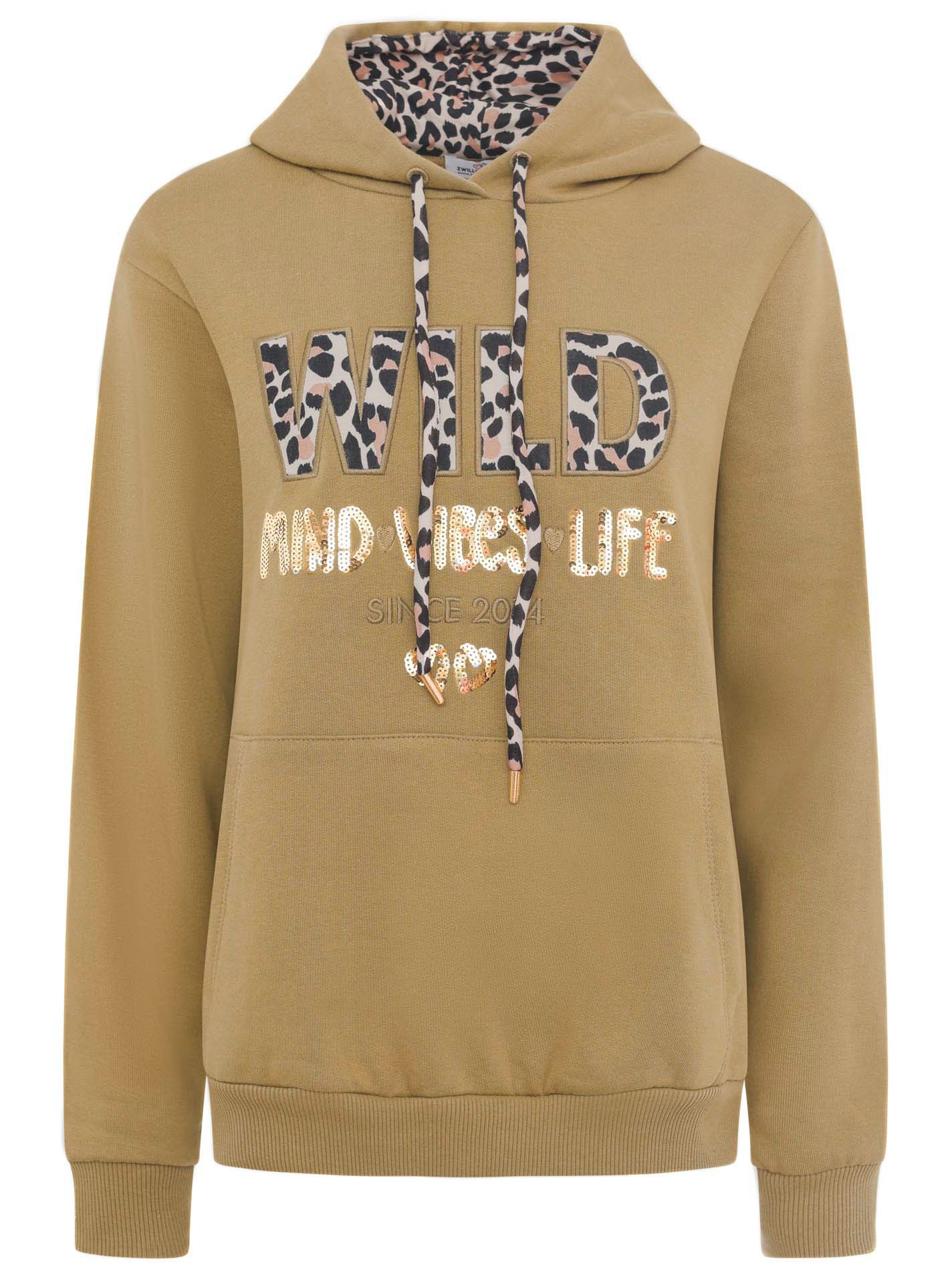 Zwillingsherz Hoodie ""Wild Free"", mit Pailletten, Kordel und Innenseite d günstig online kaufen