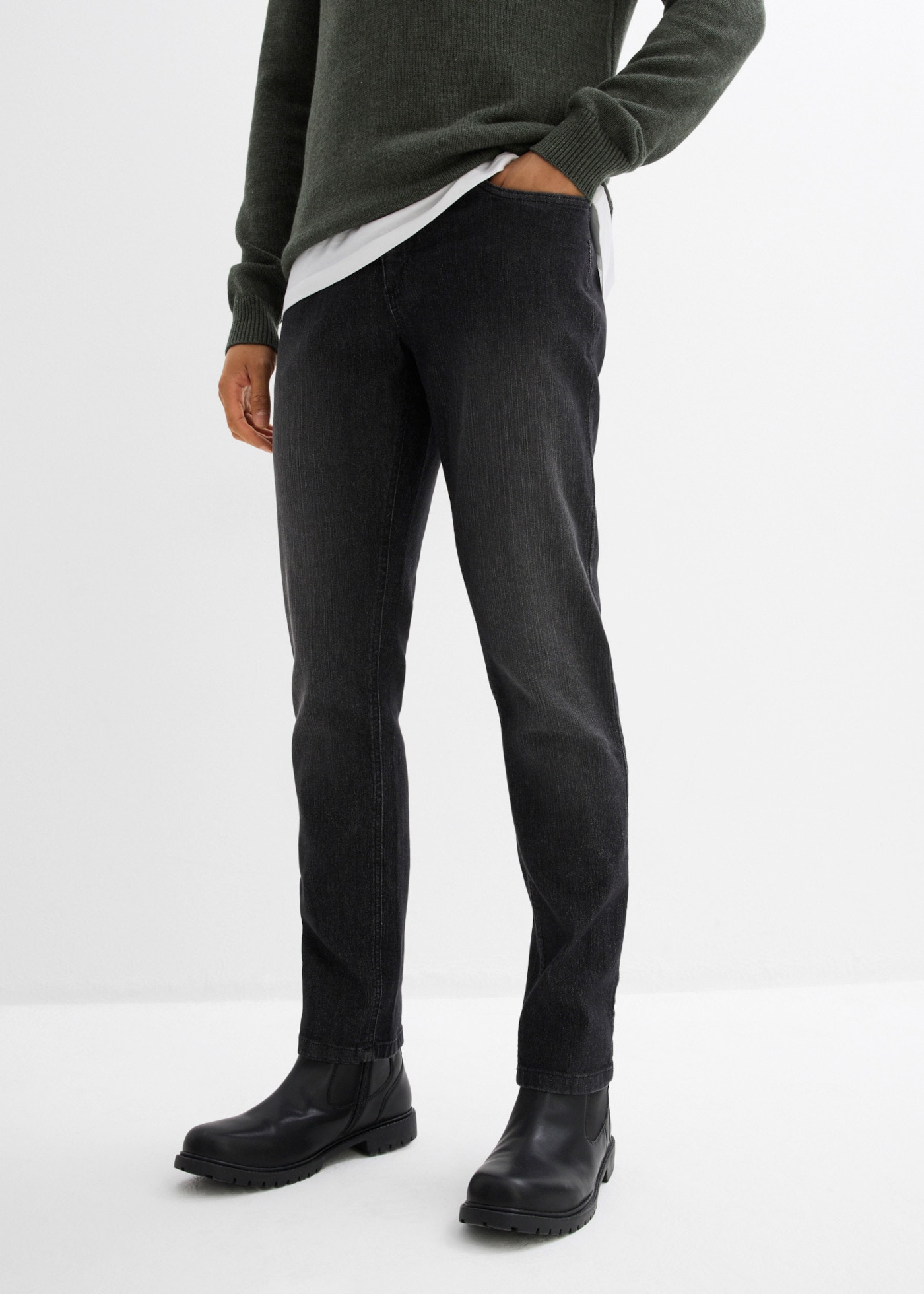 bonprix Slim-fit-Jeans "Leichte Slim Fit Stretch-Jeans, Straight" mit leichter Waschung