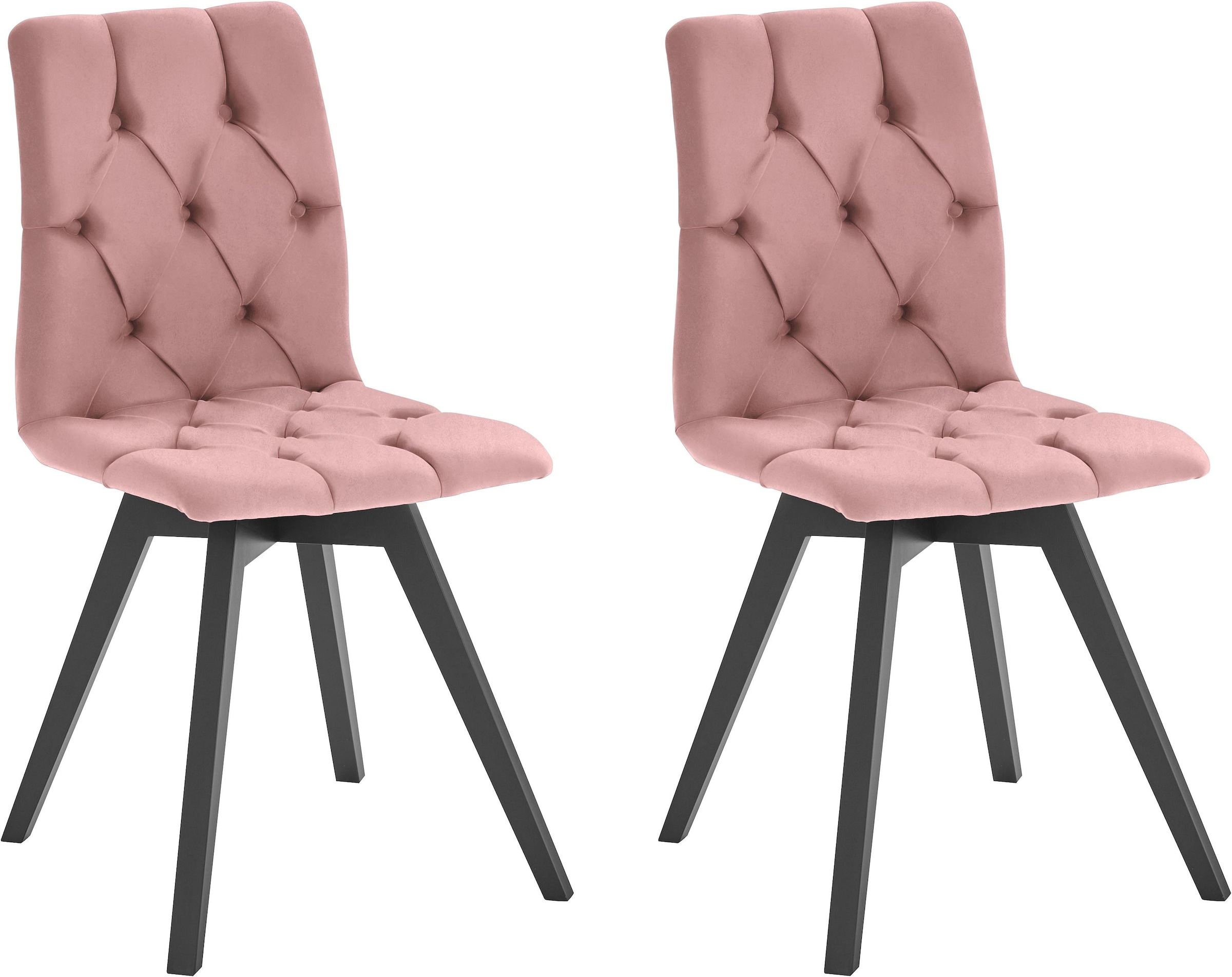 andas 4-Fußstuhl "Melania" (Set) 2 Stk. Samtoptik mit Knopfsteppung (2er-Se günstig online kaufen