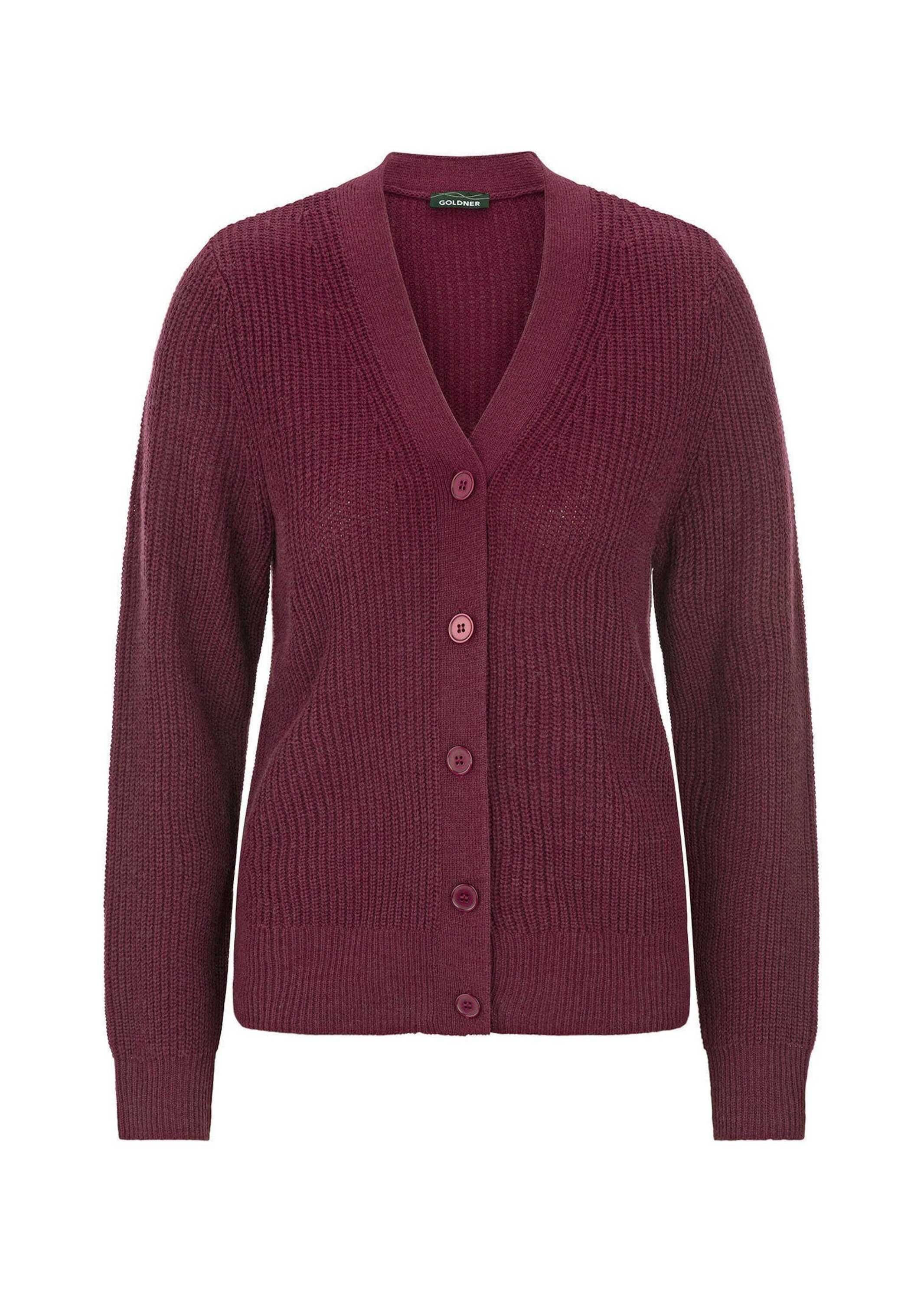 GOLDNER Strickjacke "Elegante Strickjacke mit V-Ausschnitt" Hochwertige Strickminderungen