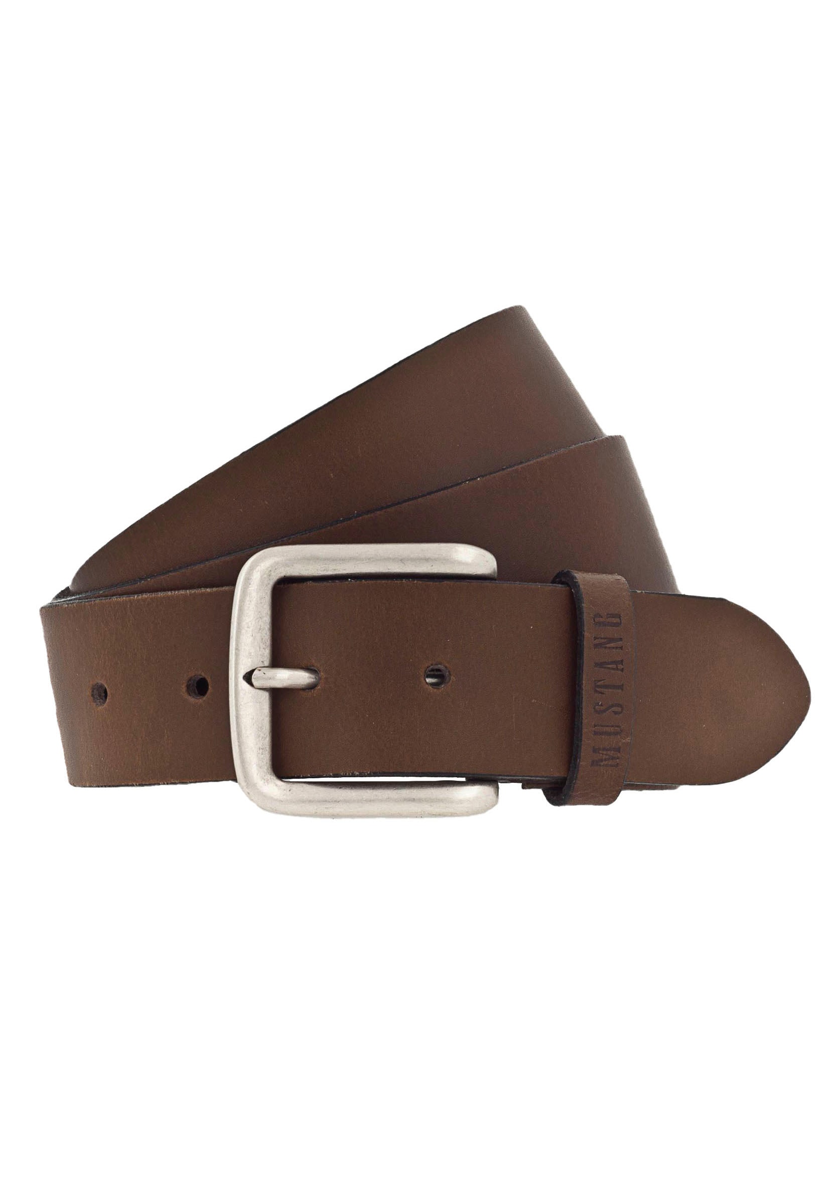 MUSTANG Ledergürtel, Klassische Dornschließe in leichter Used-Optik, 4 cm günstig online kaufen