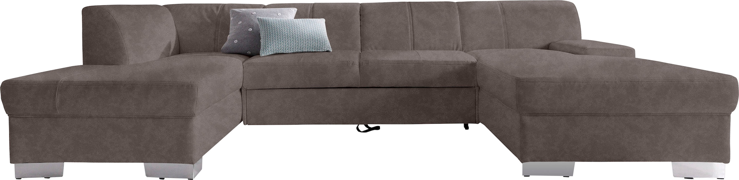 DOMO collection Wohnlandschaft »Star, zeitlose Formensprache, elegante Optik, viel Platz, U-Form«, fester Sitzkomfort, wahlweise mit Bettfunktion