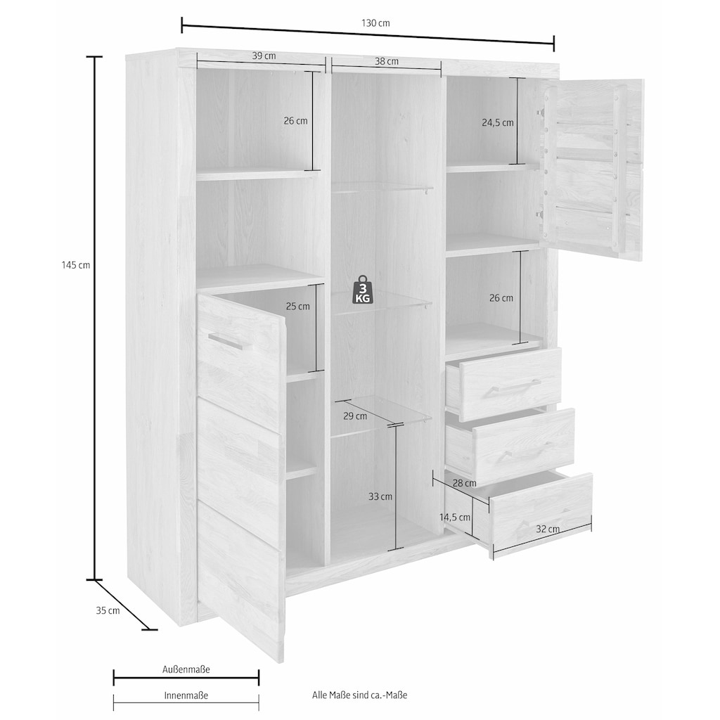 Woltra Highboard »Ribe«