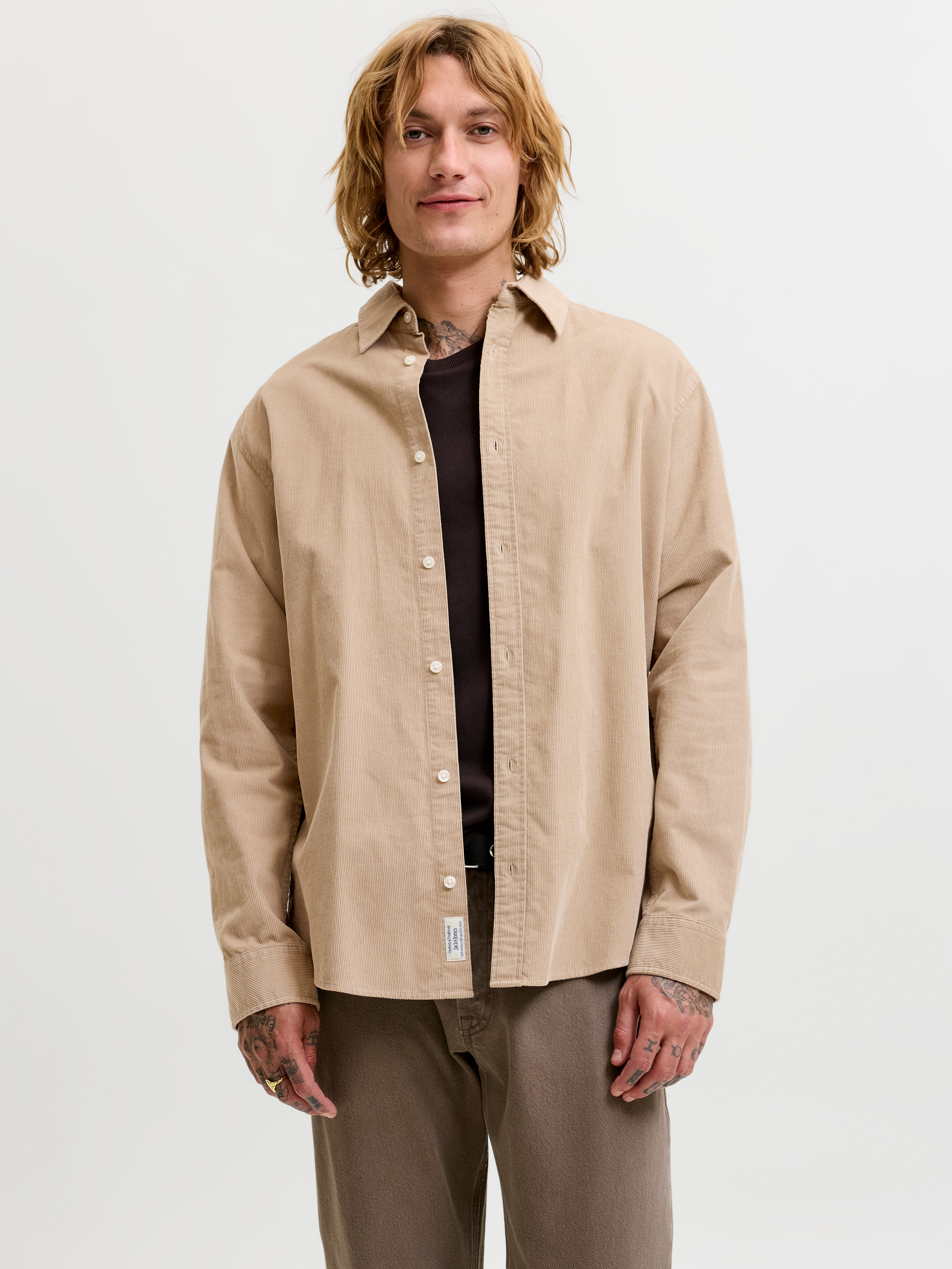 Jack & Jones Langarmhemd "JJEFIELD CORD SHIRT LS SN" Baumwolle, regular fit