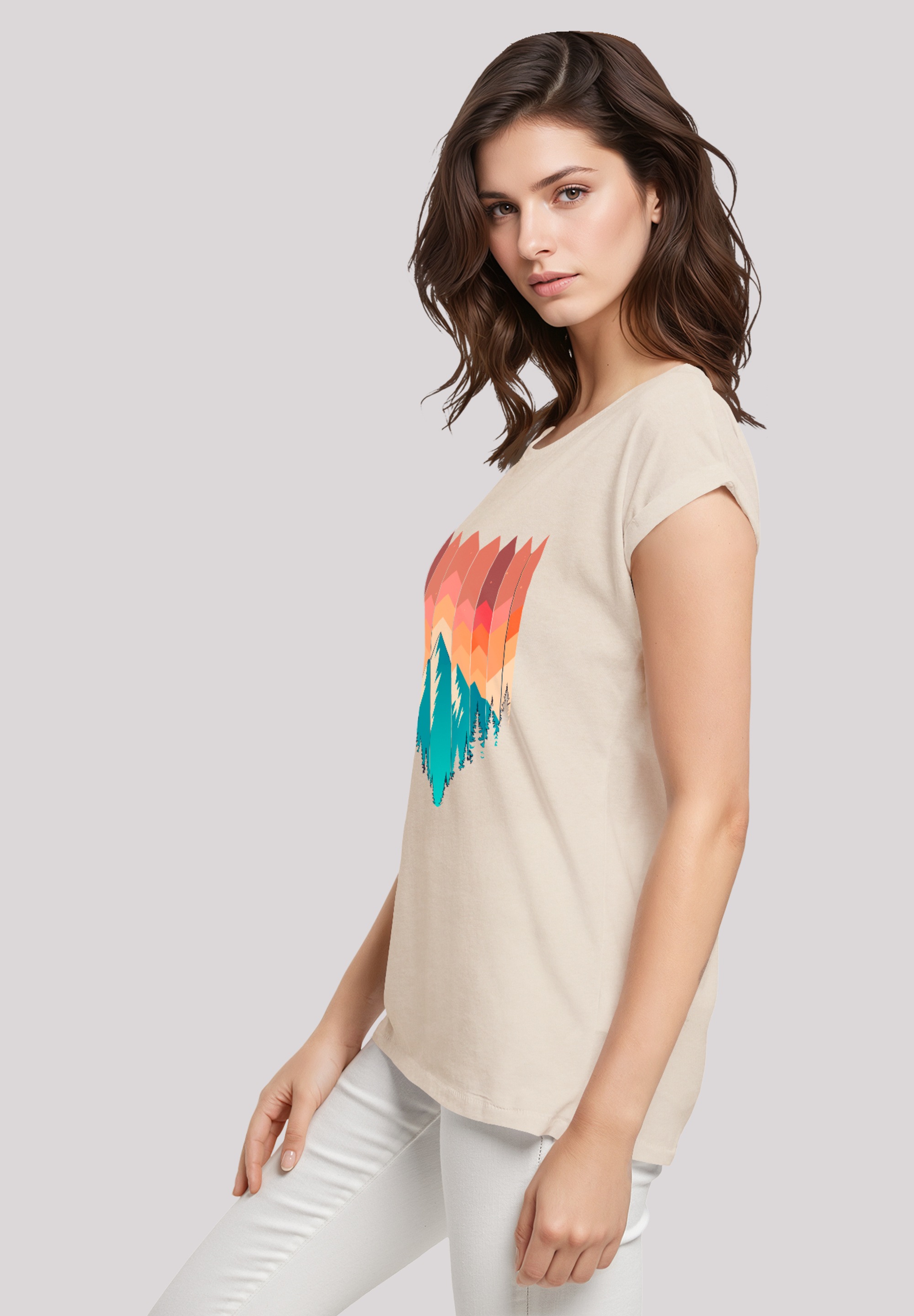 F4NT4STIC T-Shirt »Berg Sonnenuntergang Geometrisch«, Premium Qualität