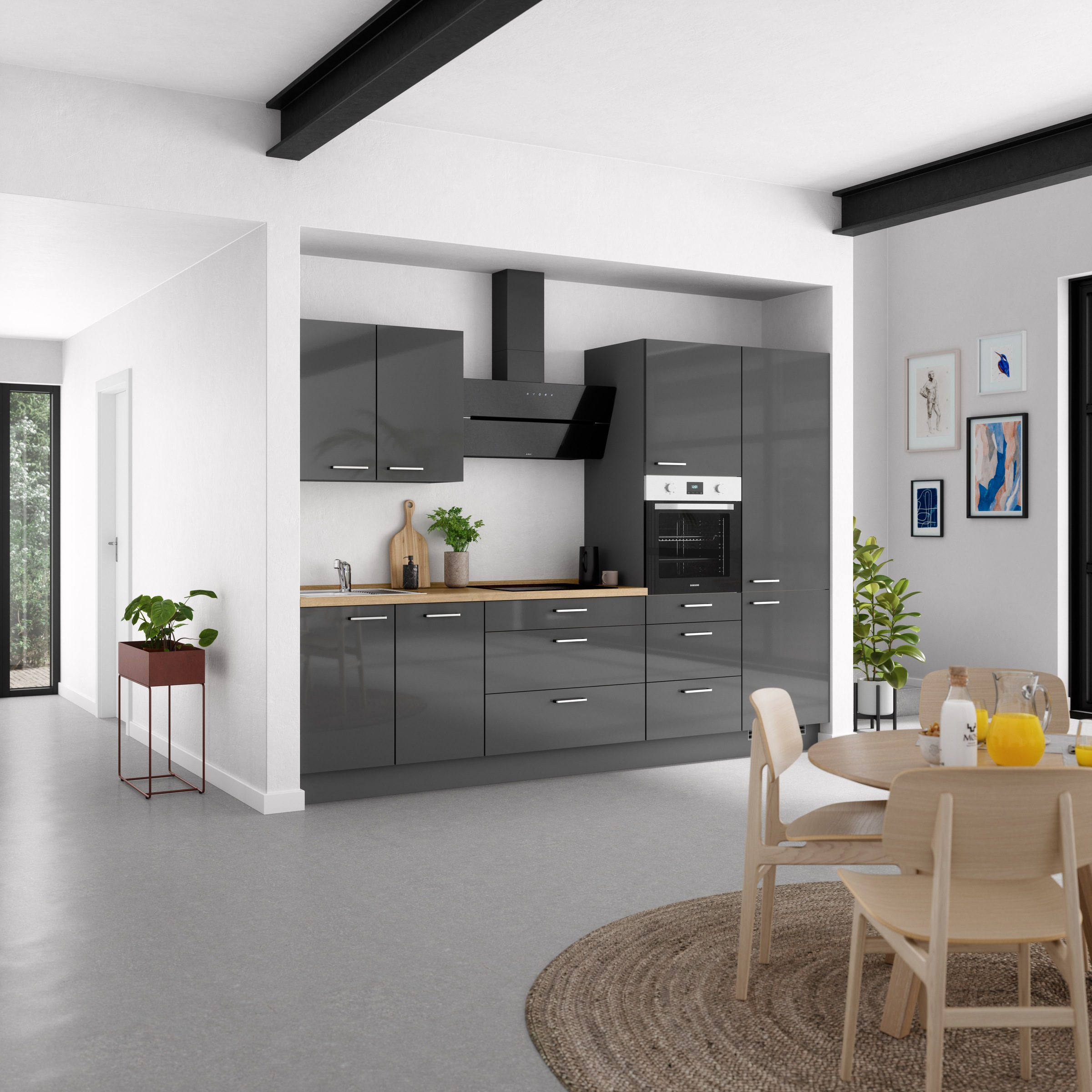 nobilia® Küchenzeile »"Flash II"«, vormontiert, Ausrichtung wählbar, Breite 300 cm, wahlw. mit E-Geräten