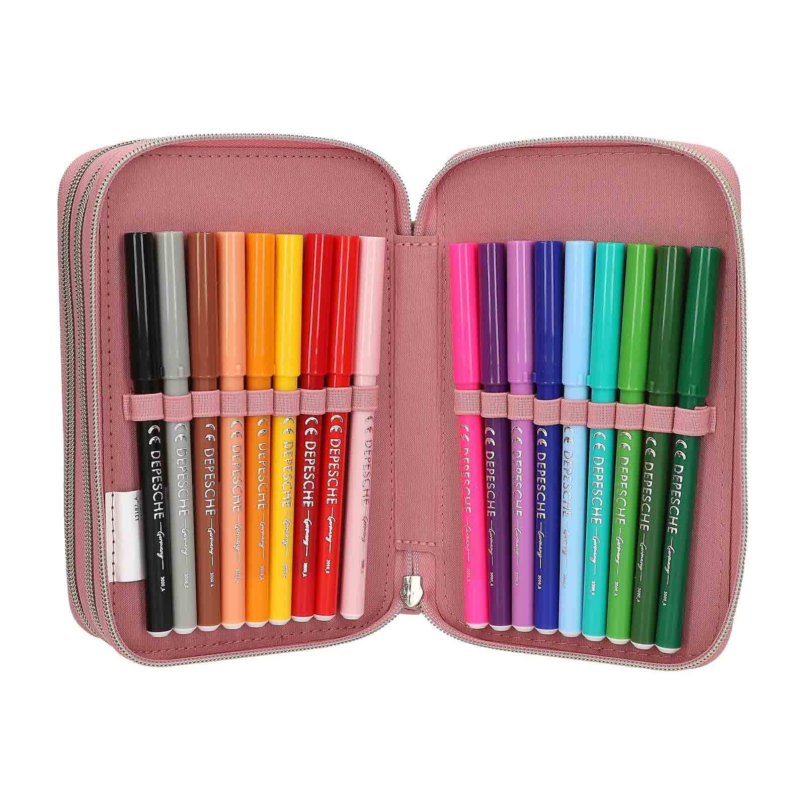 Depesche Buntstift »3-Fach Federtasche Dusty Rose Miss Melody 20 x 13 x 7,5 cm rosa«