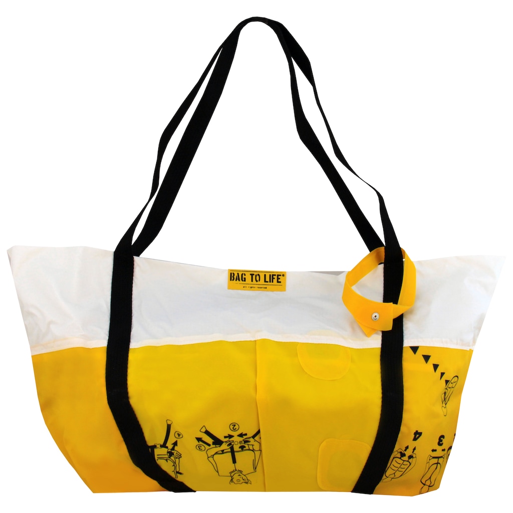 Damenmode Taschen Bag to Life Shopper »Airlie«, aus recycelter Rettungsweste gelb-weiß
