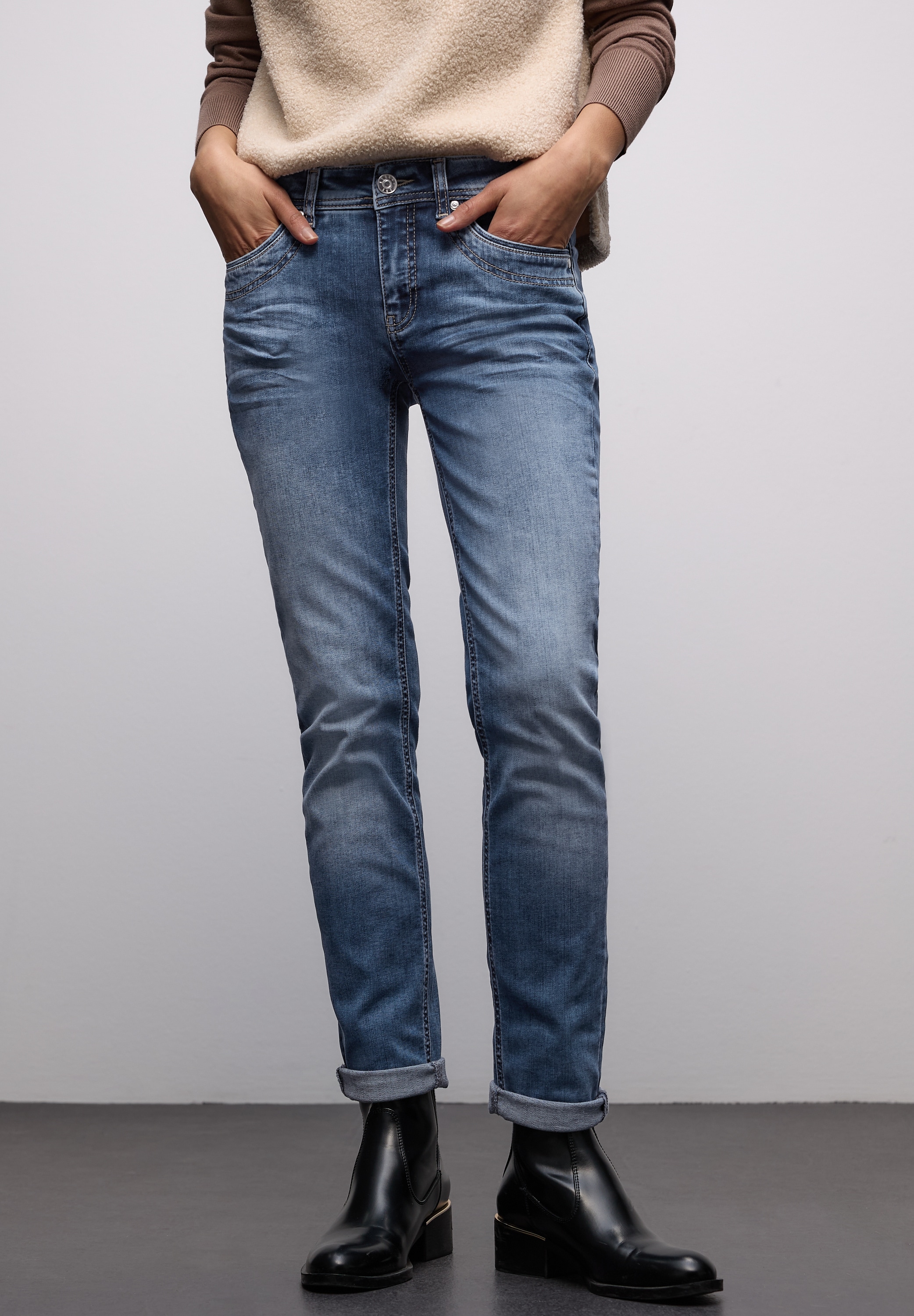 STREET ONE Comfort-fit-Jeans Middle Waist