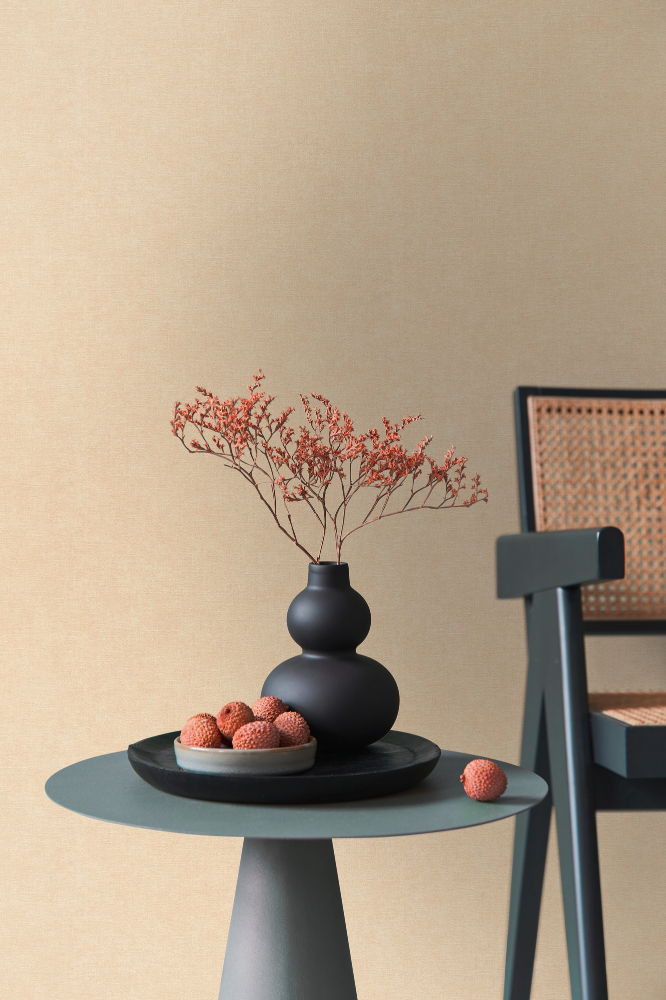 living walls "Smart Surfaces einfarbige Tapete Unitapete Struktur-Optik Landhaus" matt strukturiert Vliestapete Textil-Optik für Schlafzimmer Küche Wohnzimmer Uni Design