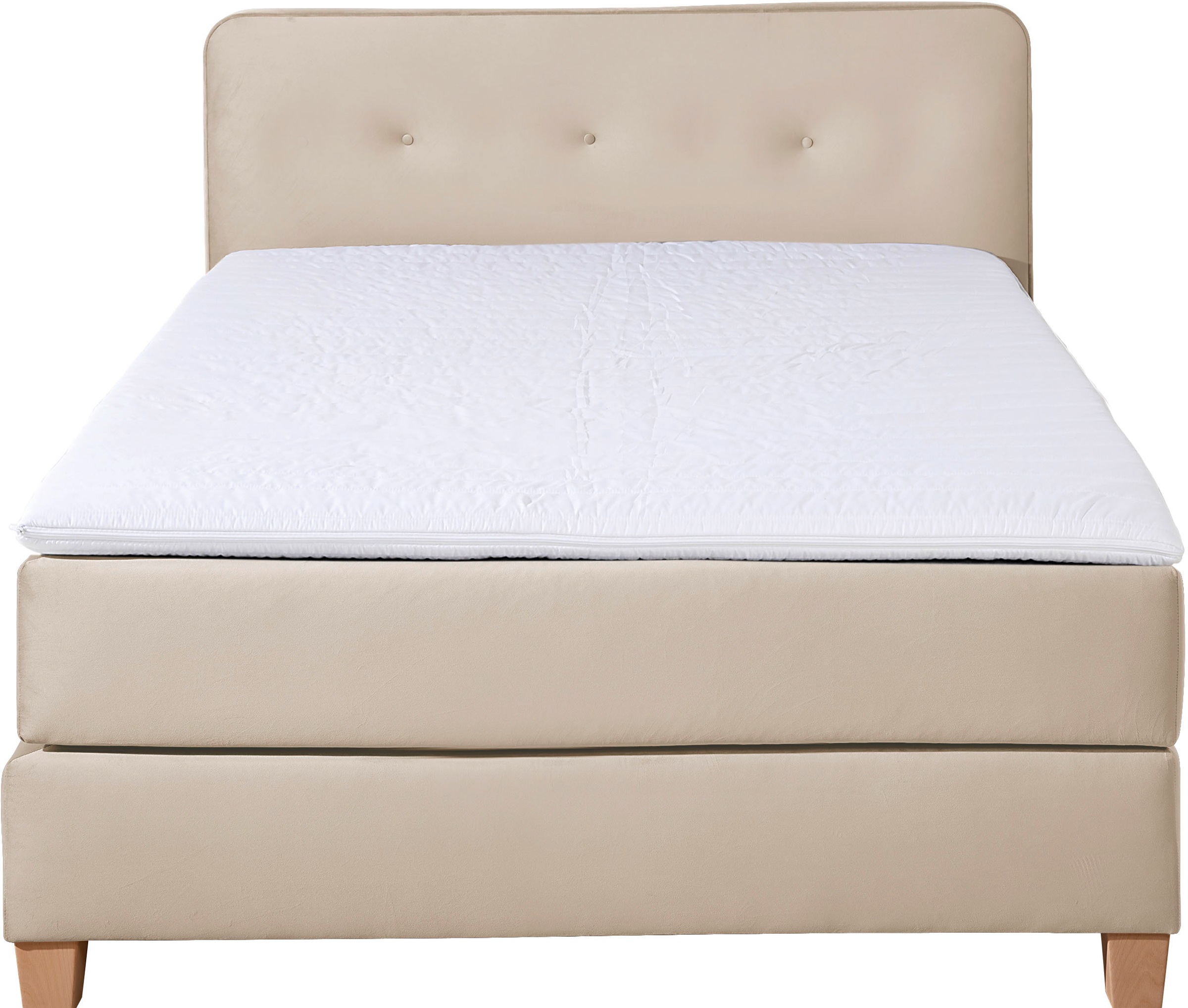 Home affaire Boxspringbett »Fargo«, inkl. Topper, in 3 Matratzenarten, in Samt- oder Strukturstoff