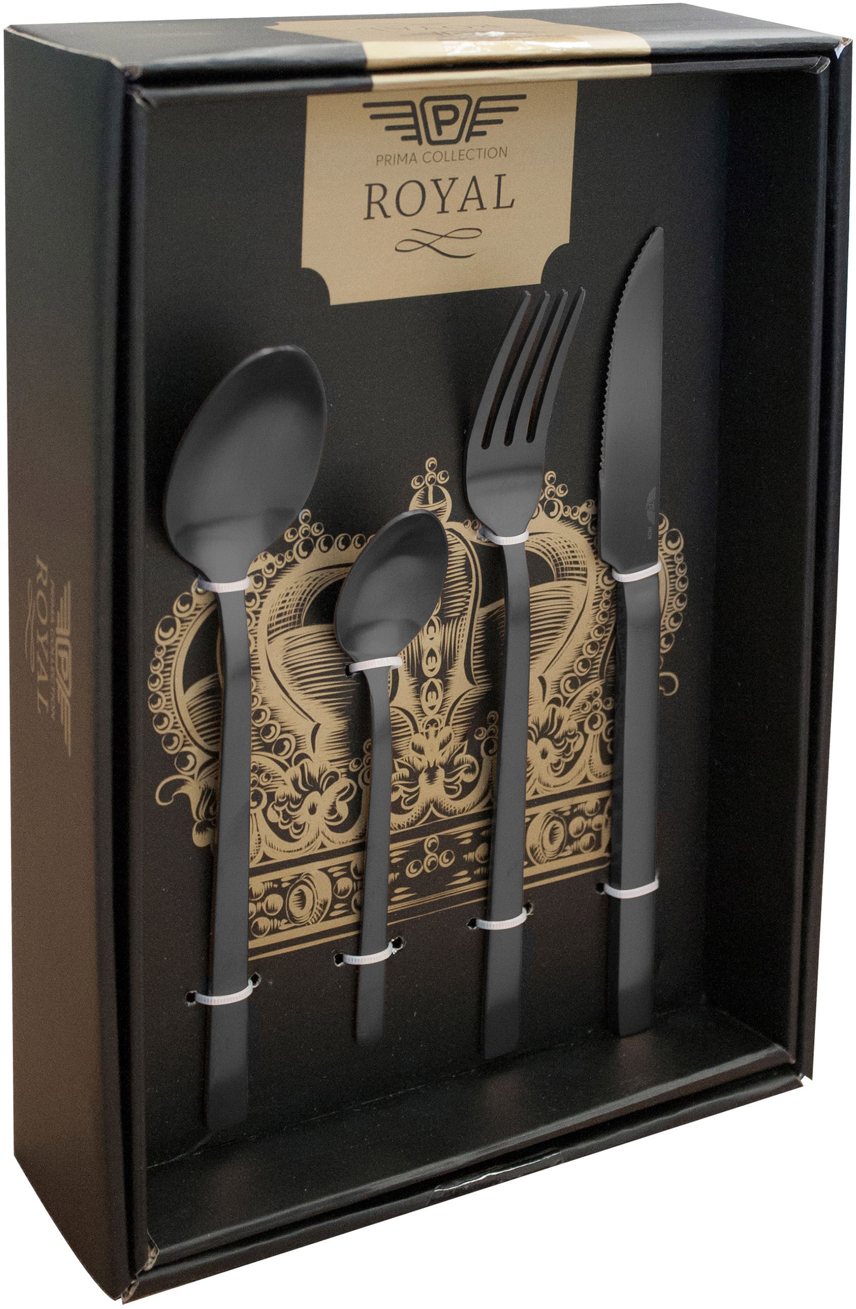 PINTINOX Besteck-Set »DUKE CARBON«, (Set, 24 tlg.), in moderner und zeitloser Formgebung