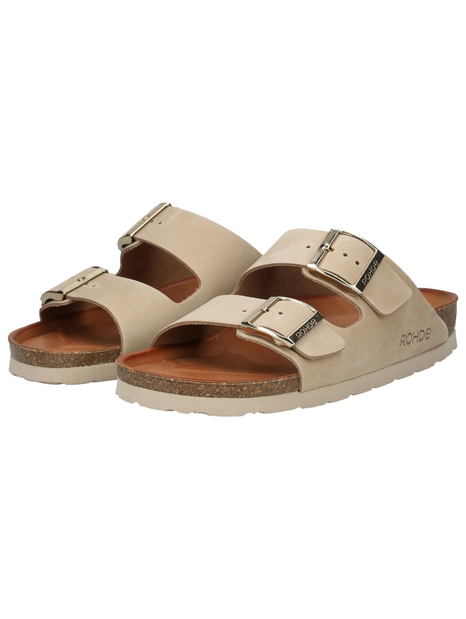 Rohde Pantoletten Nubukleder Mules Beige 38 5