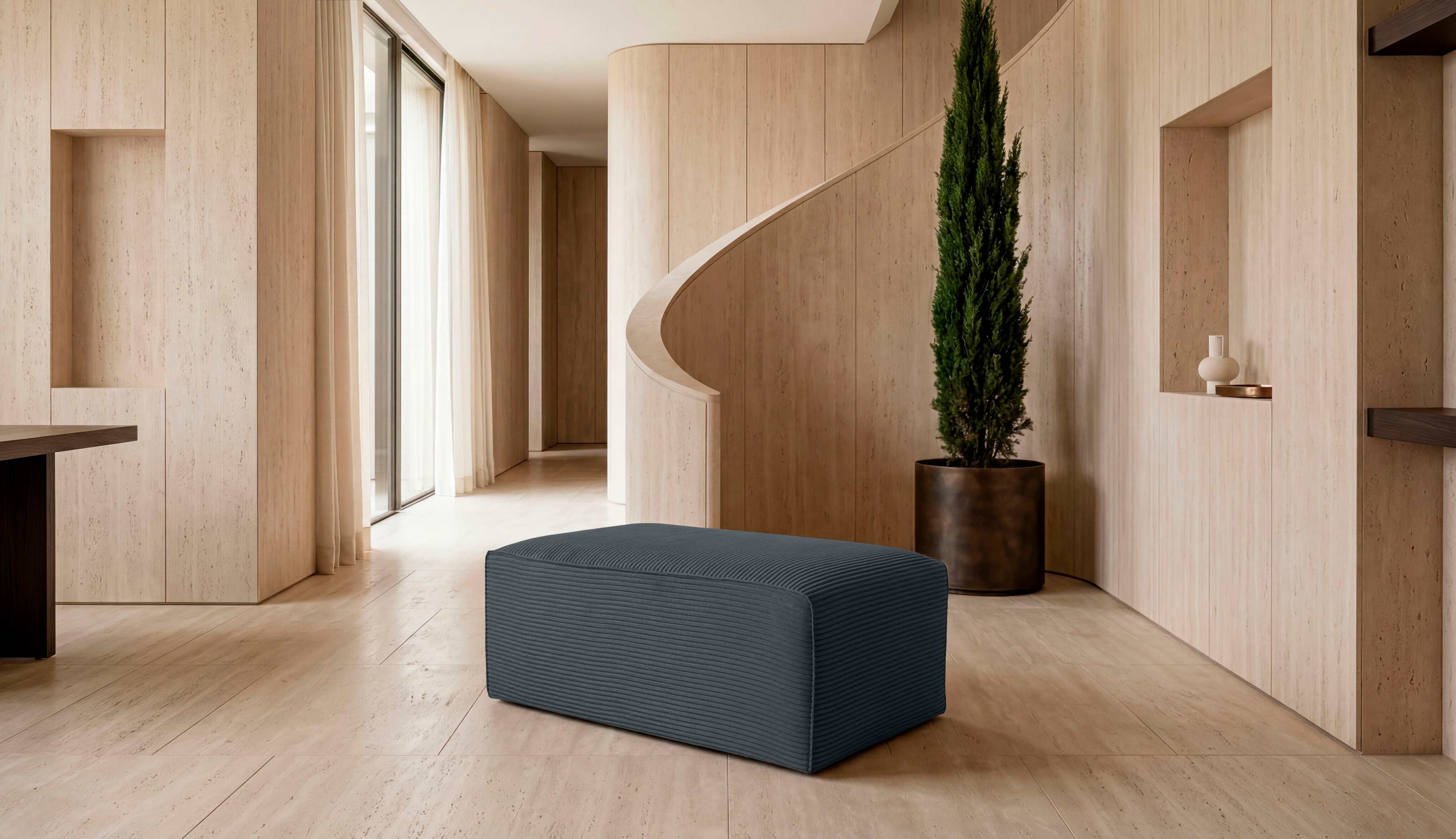 OTTO home Polsterhocker "Clayton Breite 96 cm" in einem trendigen Cord-Bezug