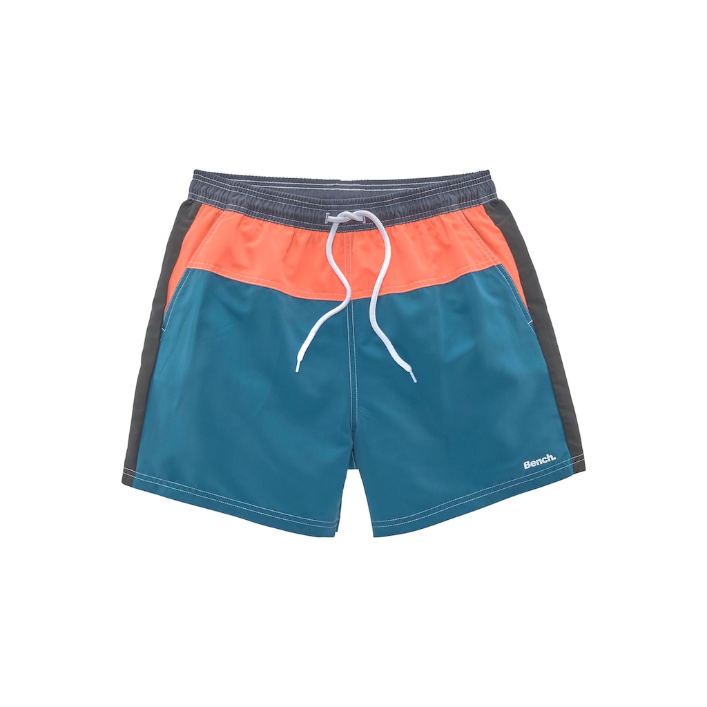 Marken Bench. Bench. Badeshorts »Davis«, im Colorblockingdesign grau-orange Marken Bench. Bench. Badeshorts »Davis«, im Colorblockingdesign grau-orange