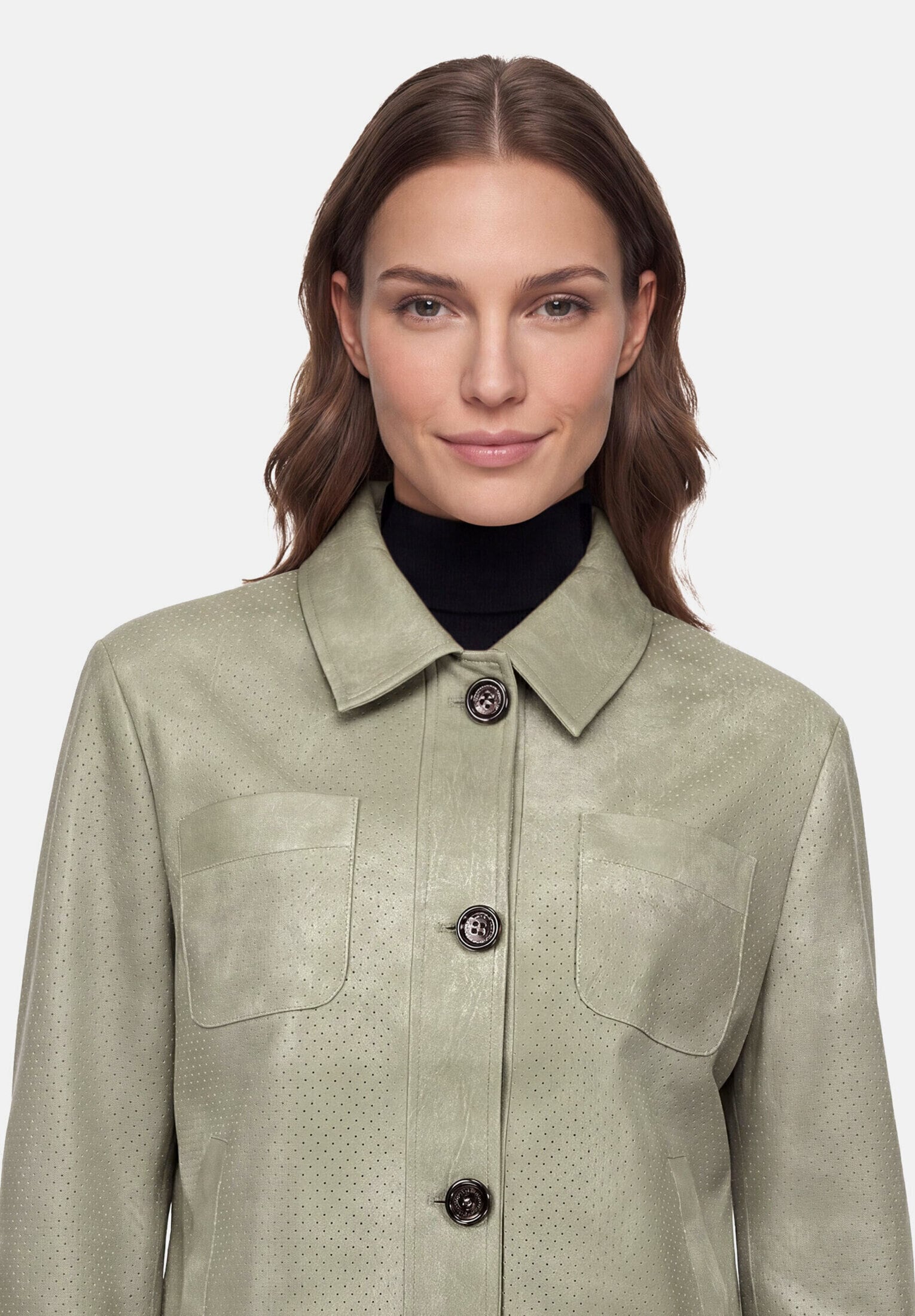Amber & June Lederjacke »Damen mit Kragen«
