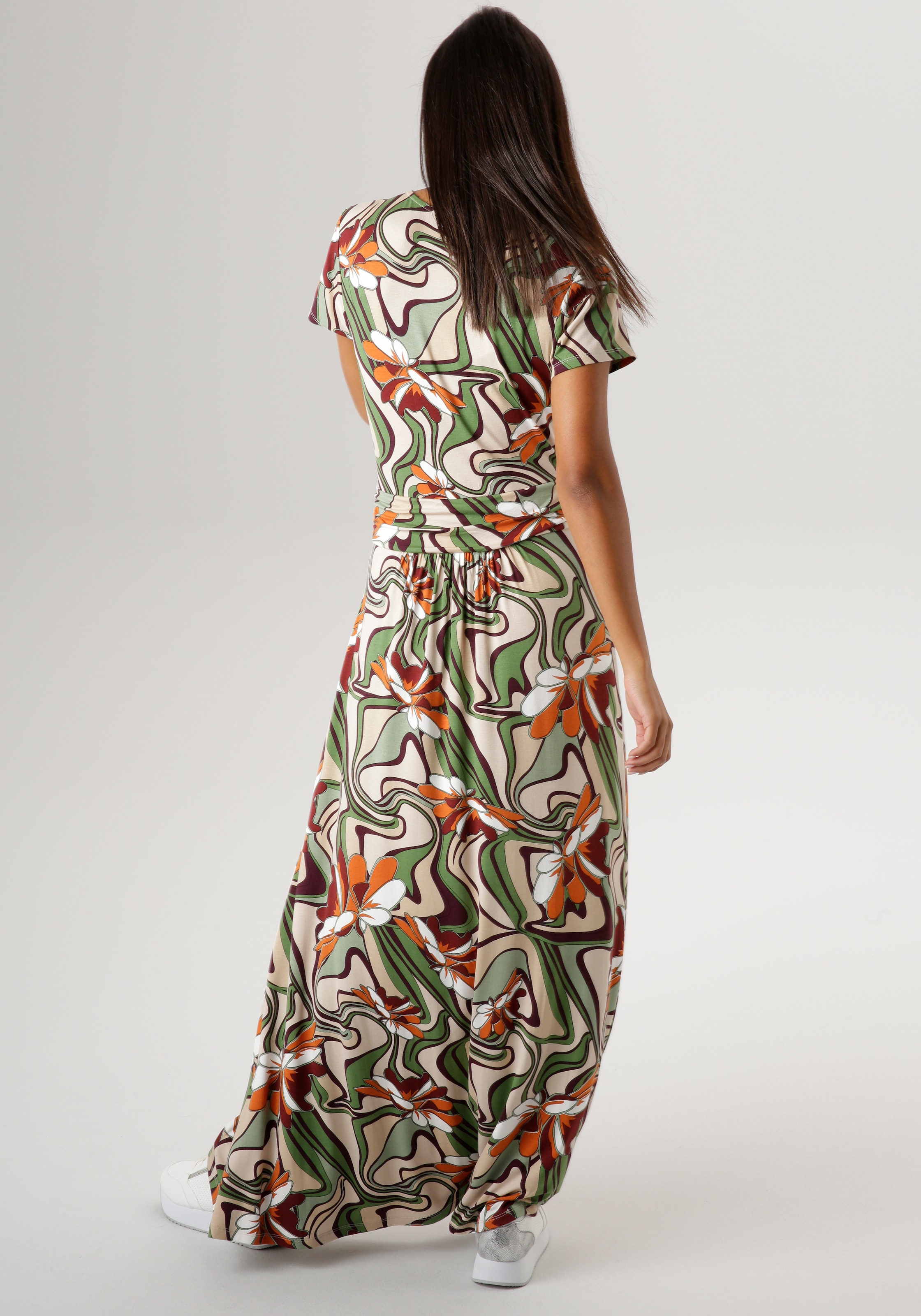 Aniston SELECTED Maxikleid, mit Falten im Taillenbund