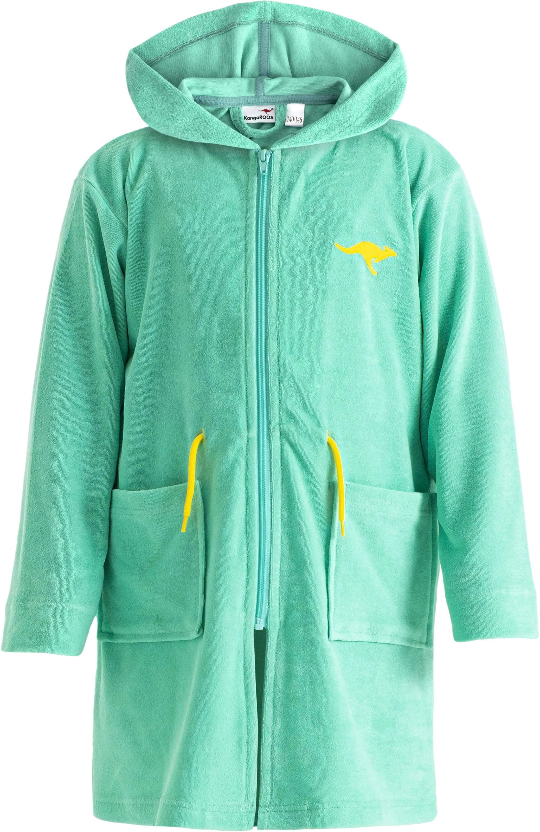 KangaROOS Kinderbademantel »Kira, Ideal für Zuhause, Schwimmbad oder im Urlaub«, (1 St.), modernen, sportliches Design, leuchtenden Akzenten