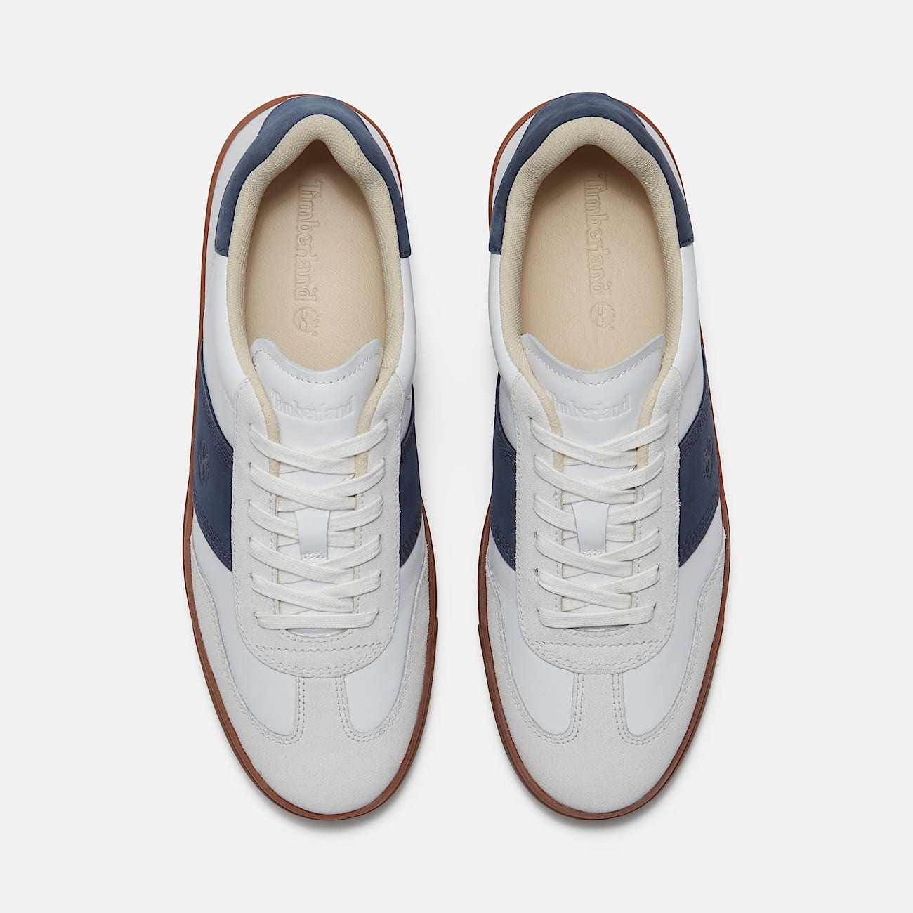 Timberland pour homme. TB0A43GGAFY1 Baskets en cuir blanc et bleu Lisbon Street (43), Plat, Lacets, Casuel 4