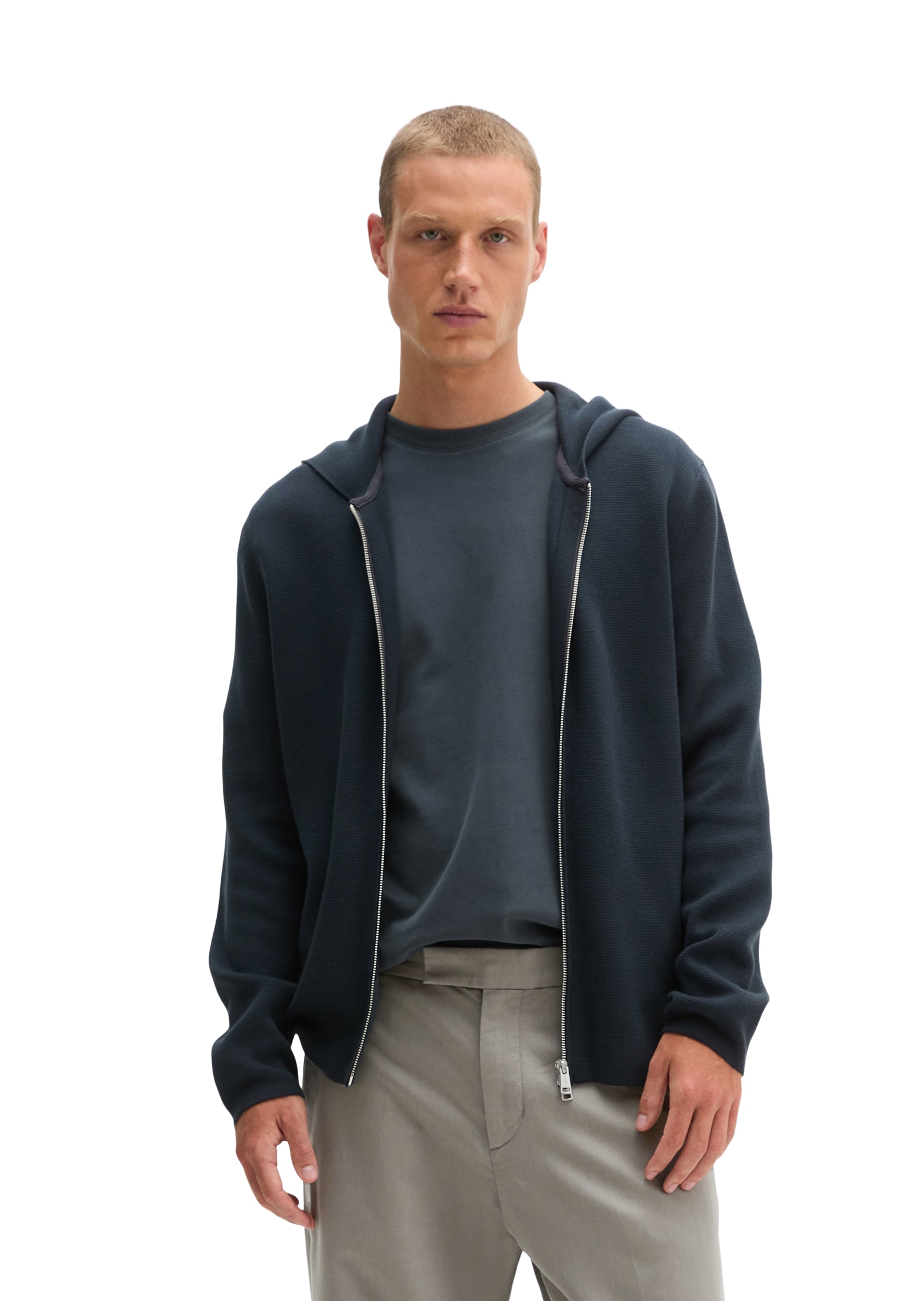 Marc O'Polo Kapuzenstrickjacke aus Bio-Baumwolle, Regular Fit