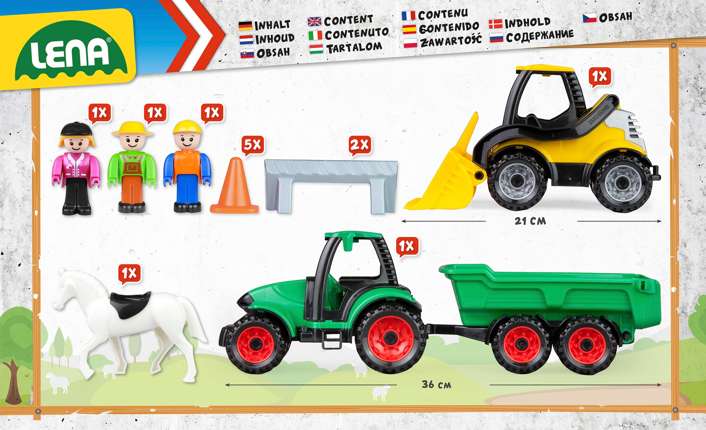 Lena® Spielzeug-Traktor »Truckies Set Bauernhof«, inkluisve Schaufellader und Spielfigur; Made in Europe