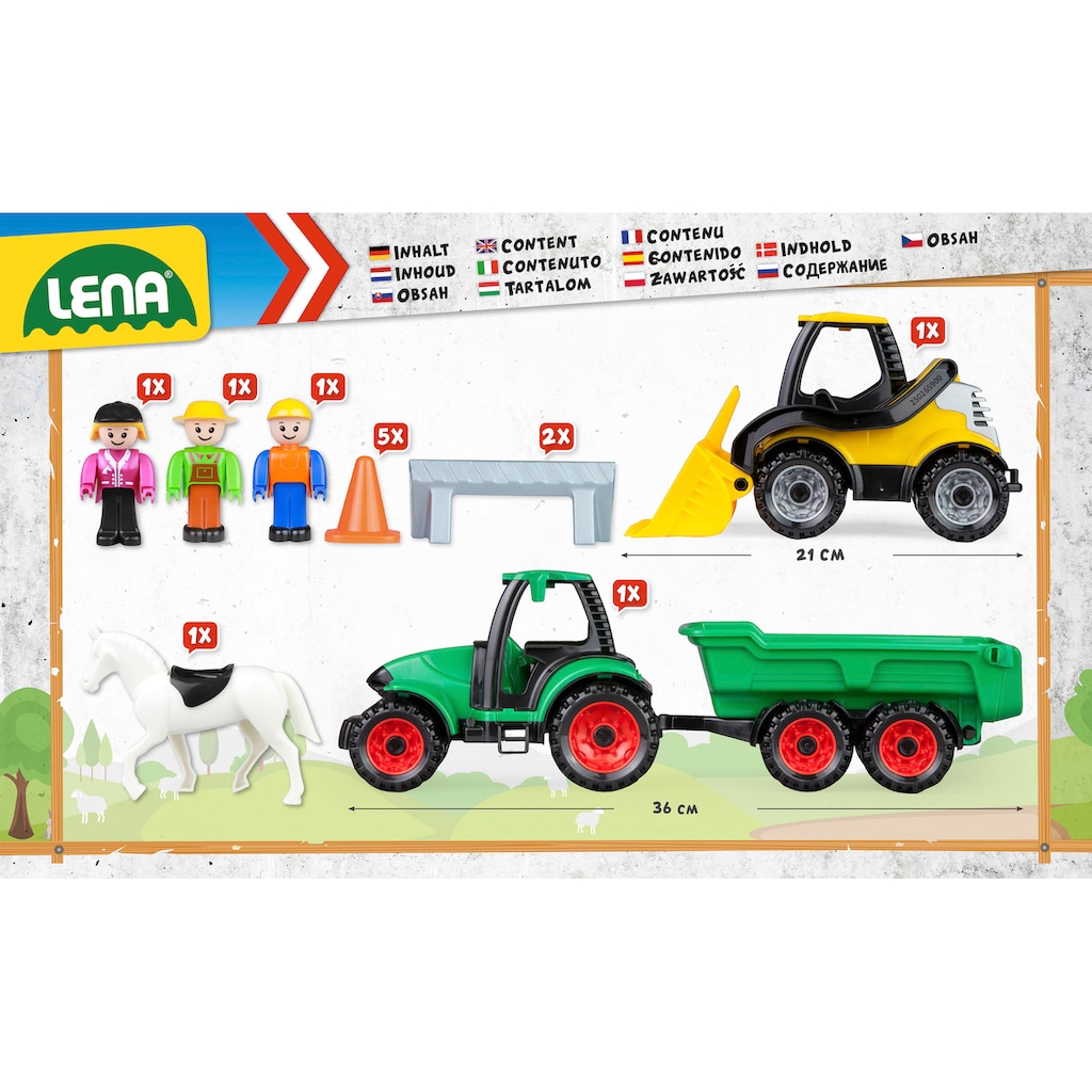 Lena® Spielzeug-Traktor »Truckies Set Bauernhof«, inkluisve Schaufellader und Spielfigur; Made in Europe