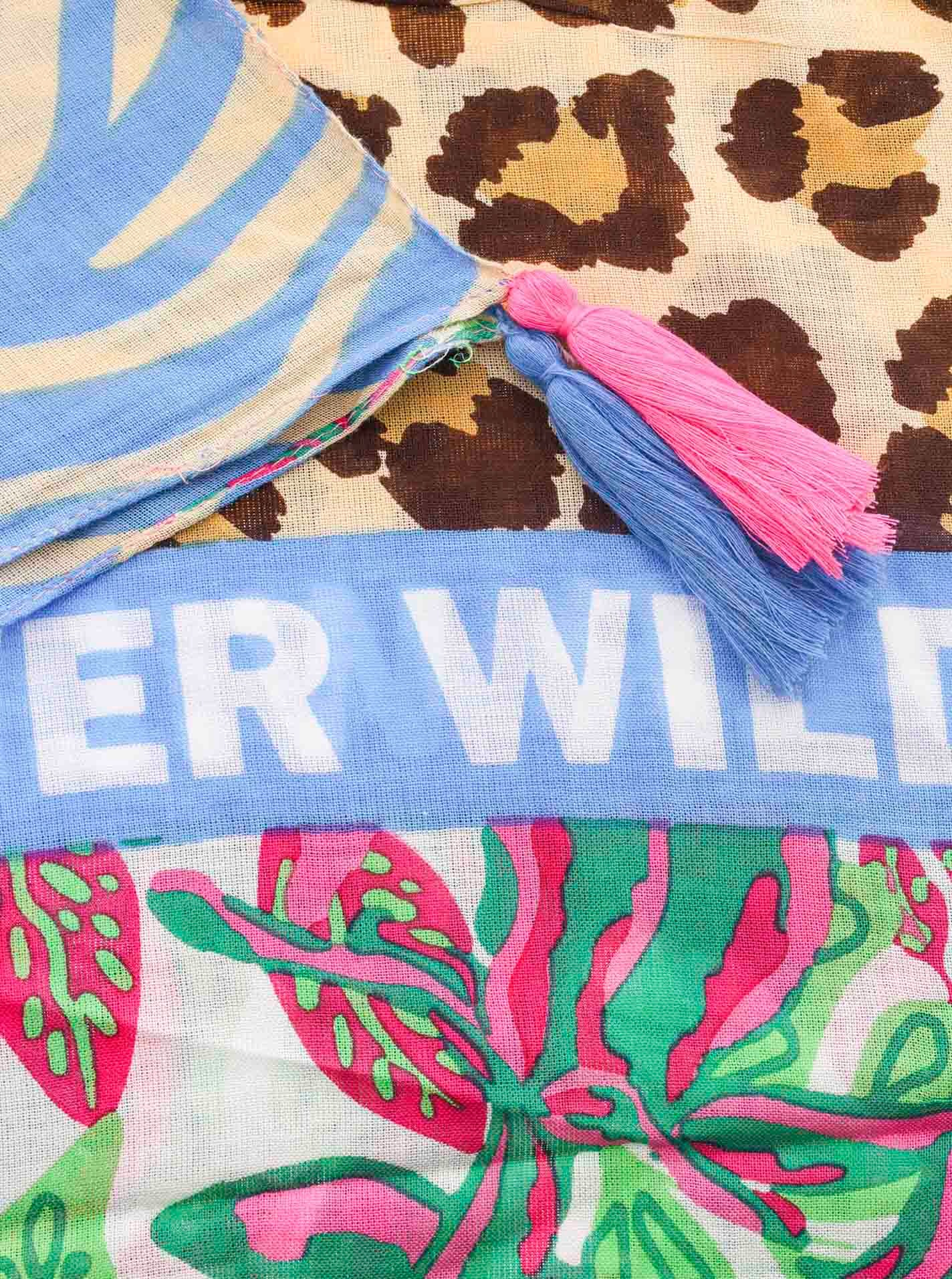 Zwillingsherz Modetuch ""Wild Flower"", Mit Leo und Zebra Muster günstig online kaufen