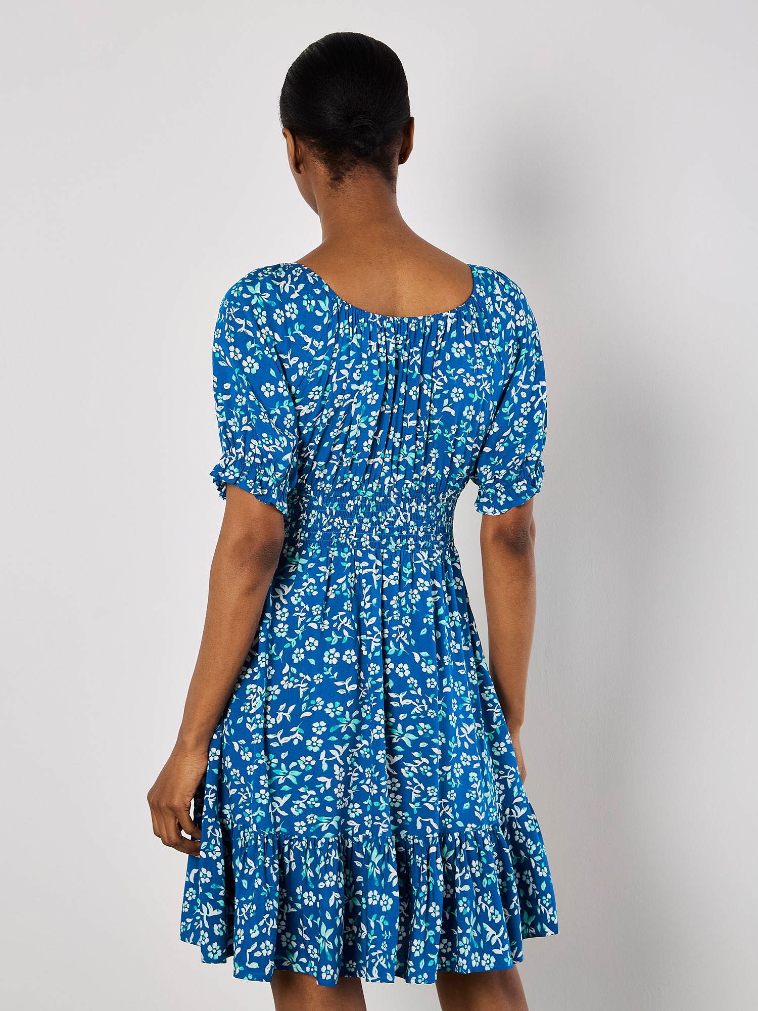 Apricot Minikleid »Minikleid« mit Blumenmuster und Bardot-Ausschnitt