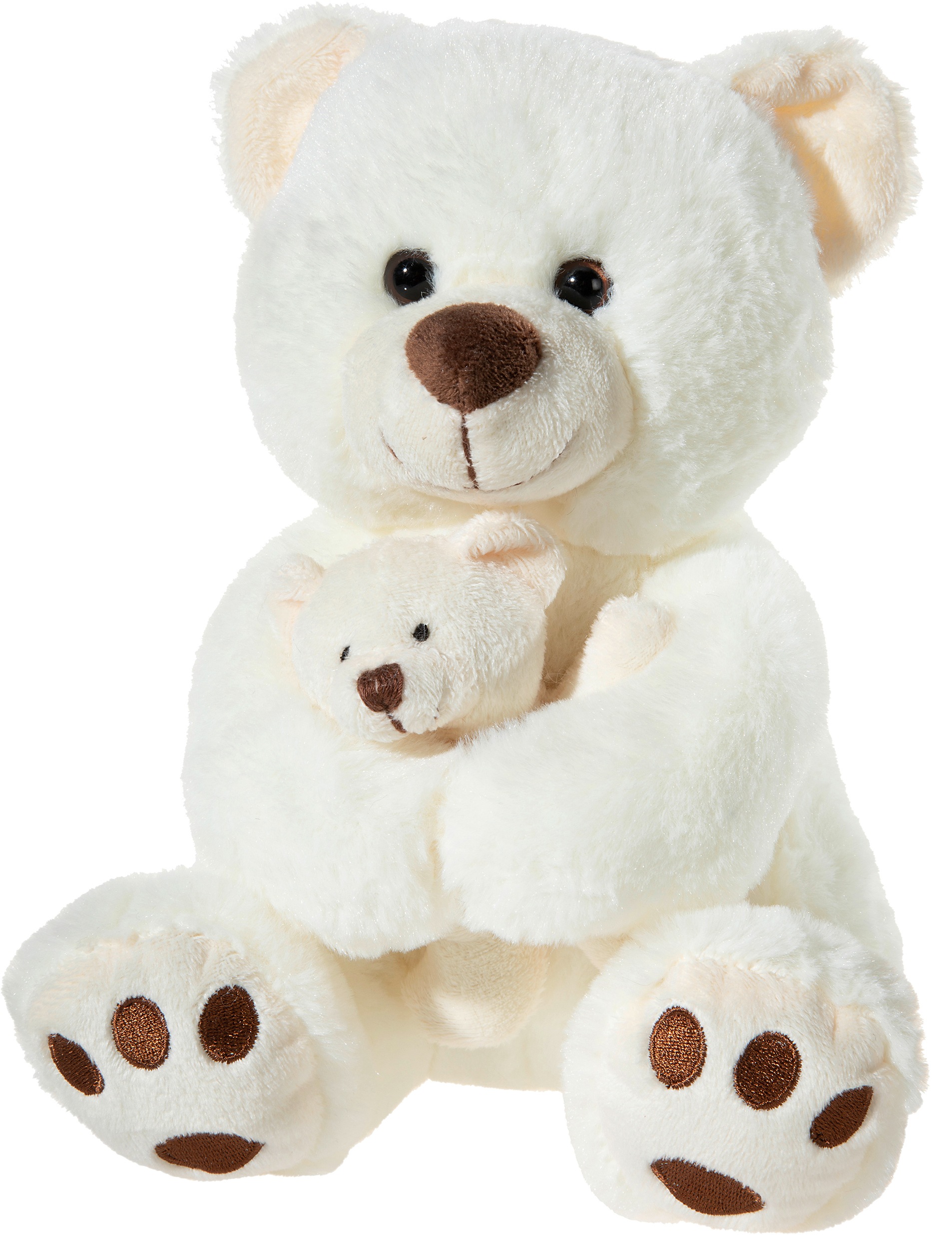 Kuscheltier Bär mit Baby, creme