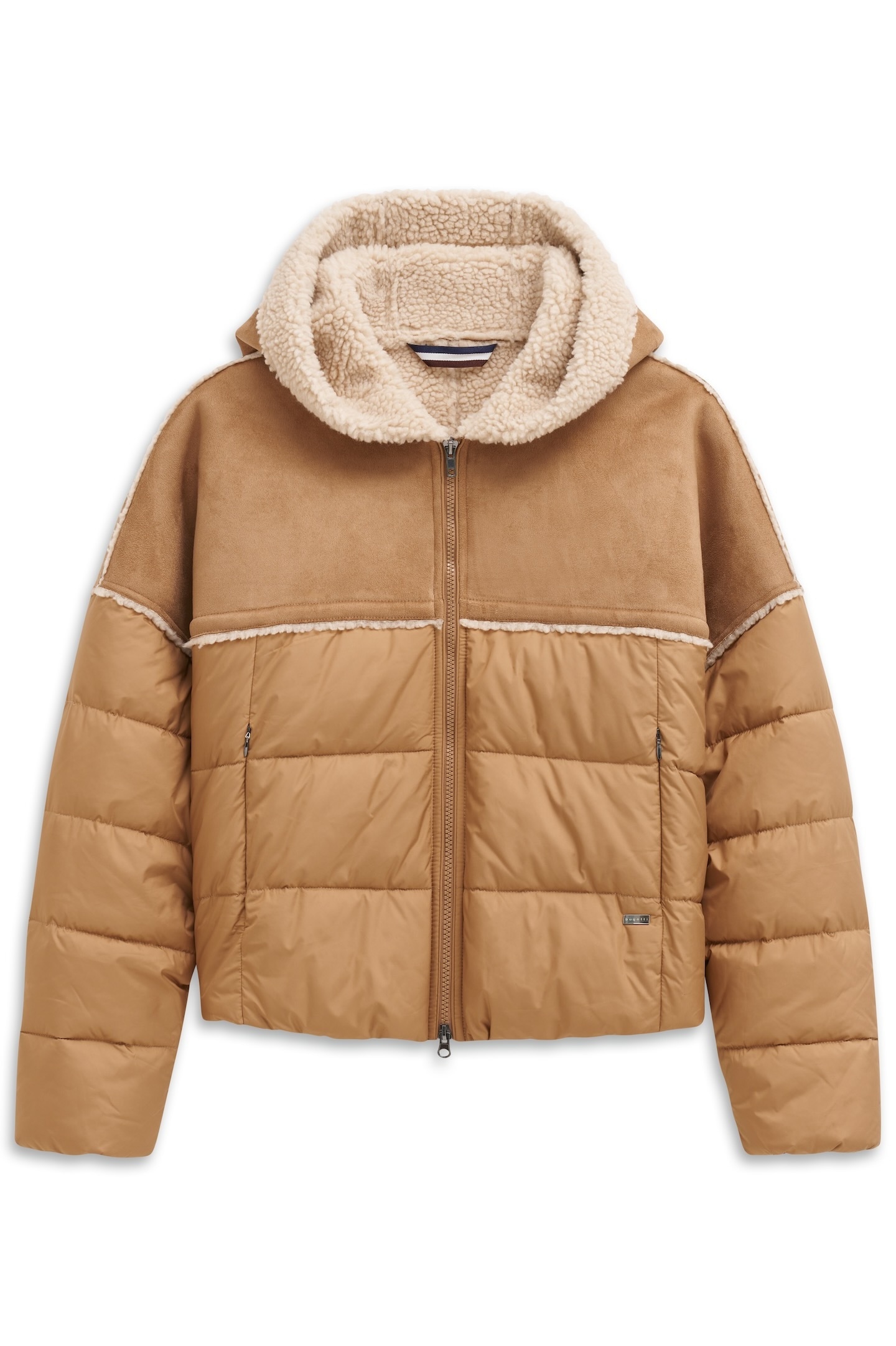 bugatti Langjacke »Regular Fit«, mit Kapuze, mit Kapuze und Kunstfell