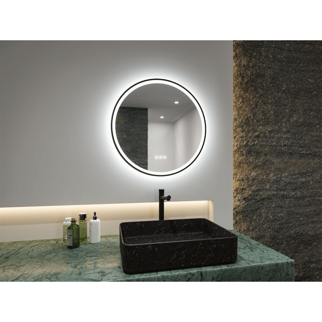 Paulmann LED Bad-Spiegelleuchte »Mirra«, Schuztart IP44, mit LED-Leuchtmodul, dimmbar, Touch-Funktion, Ø 59,0 cm