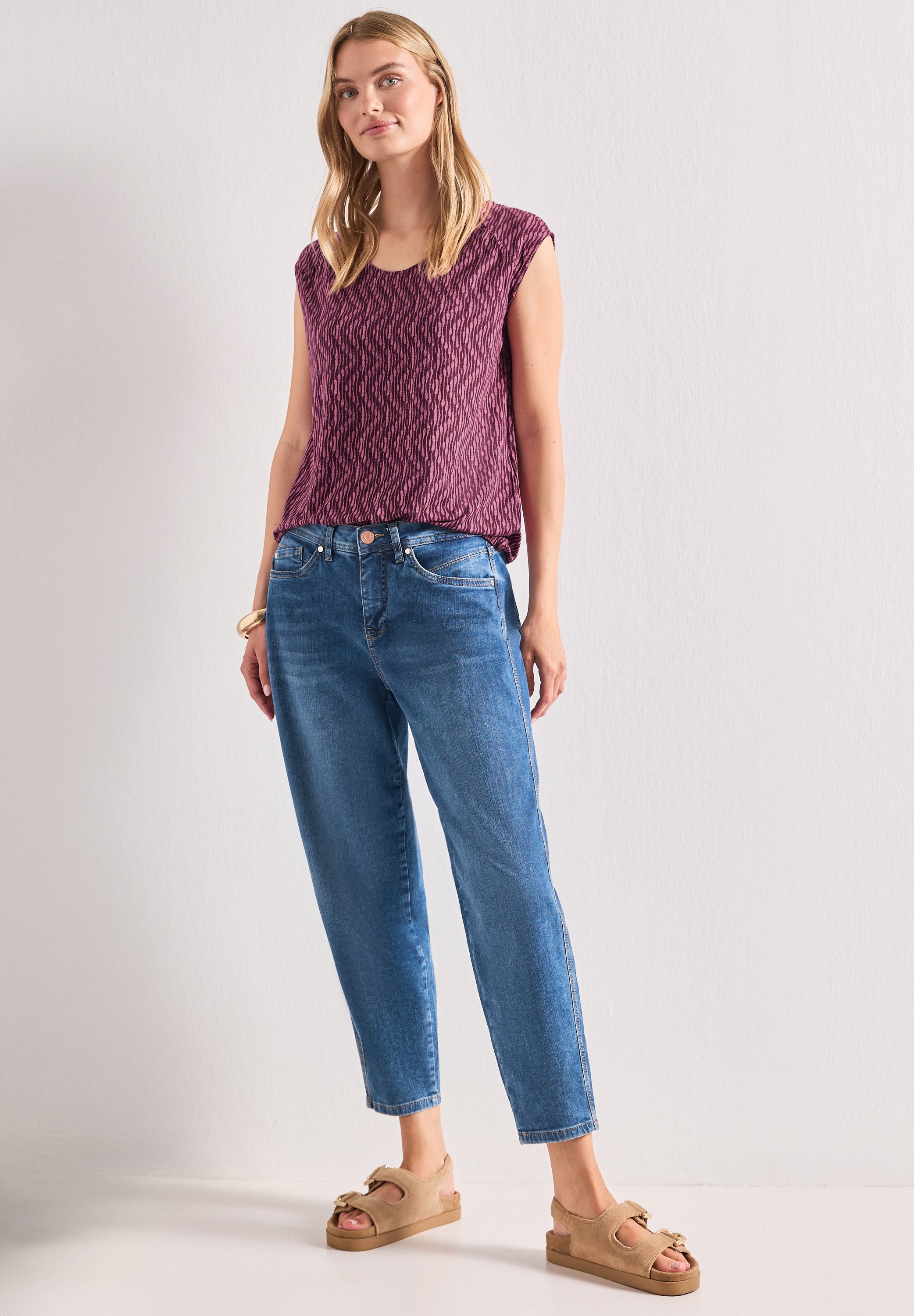 STREET ONE Shirttop mit Elastiksaum