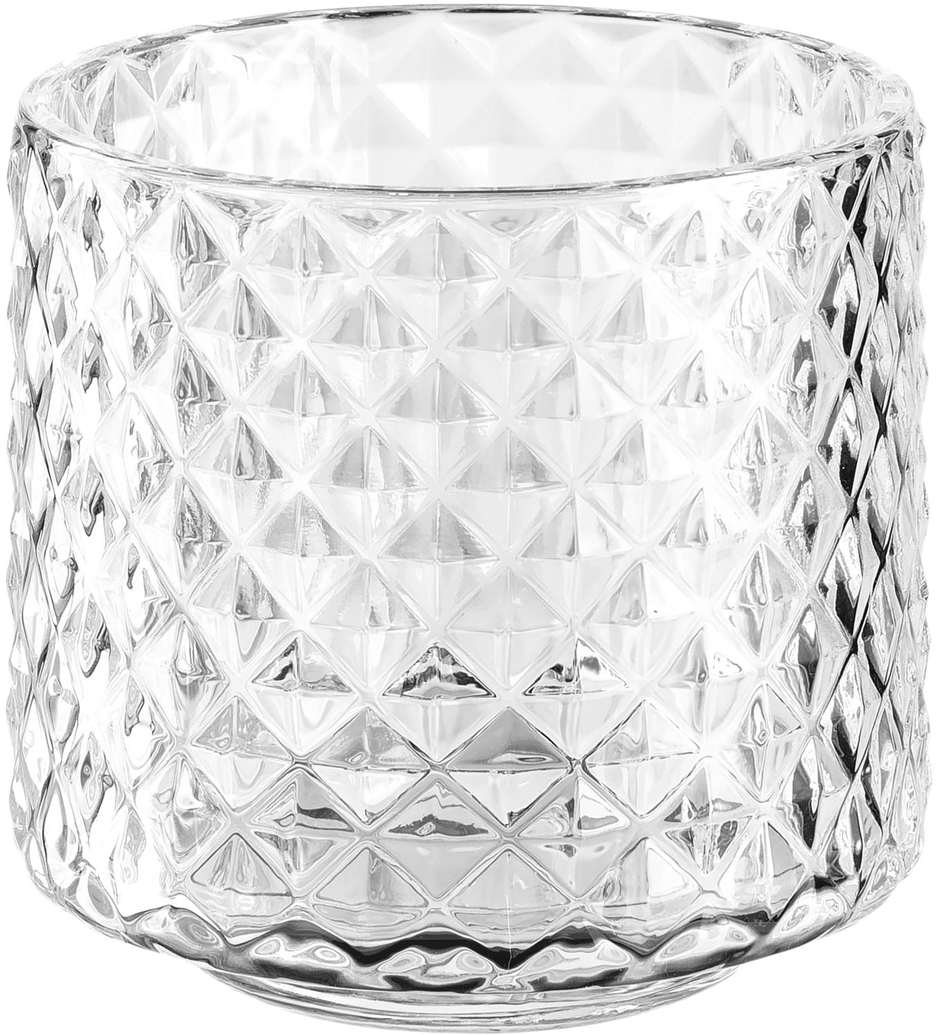 LEONARDO Teelichthalter »Tischlicht POESIA, mit kleinen Rauten, Kerzenhalter«, (Set, 4 St.), aus Glas, Höhe ca. 10 cm, Spülmaschinengeeignet