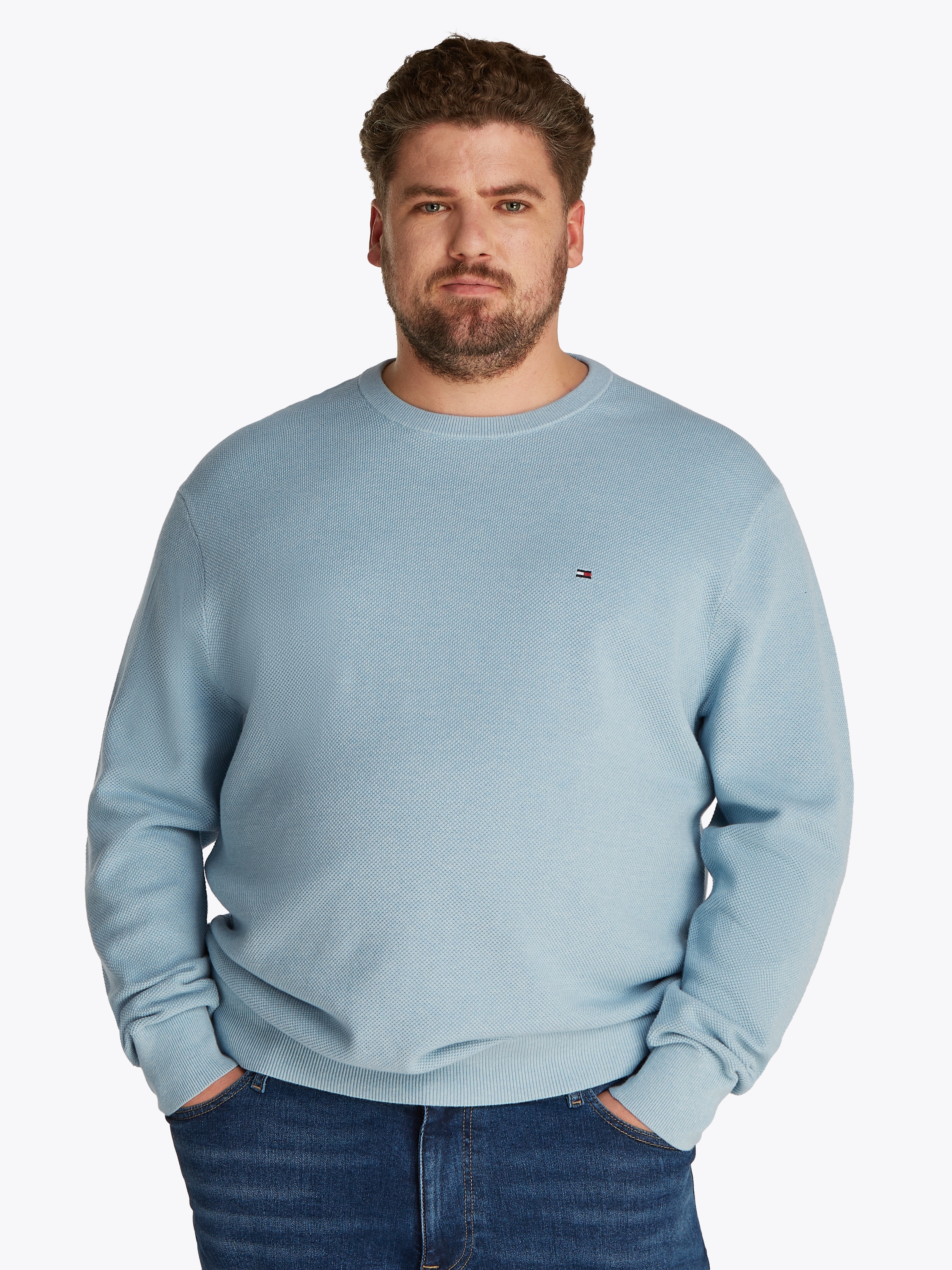 Tommy Hilfiger Big & Tall Rundhalspullover »BT-ESSENTIAL STRUCTURE CREW NECK«, Große Größen