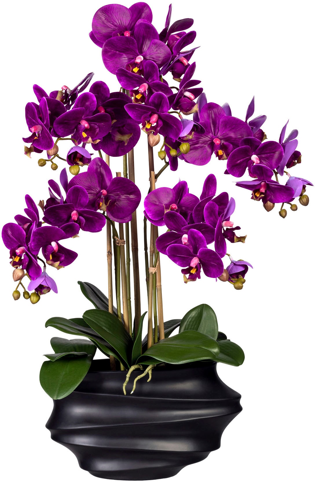 Kunstorchidee »Phalaenopsis«, in Design-Kunststoffvase