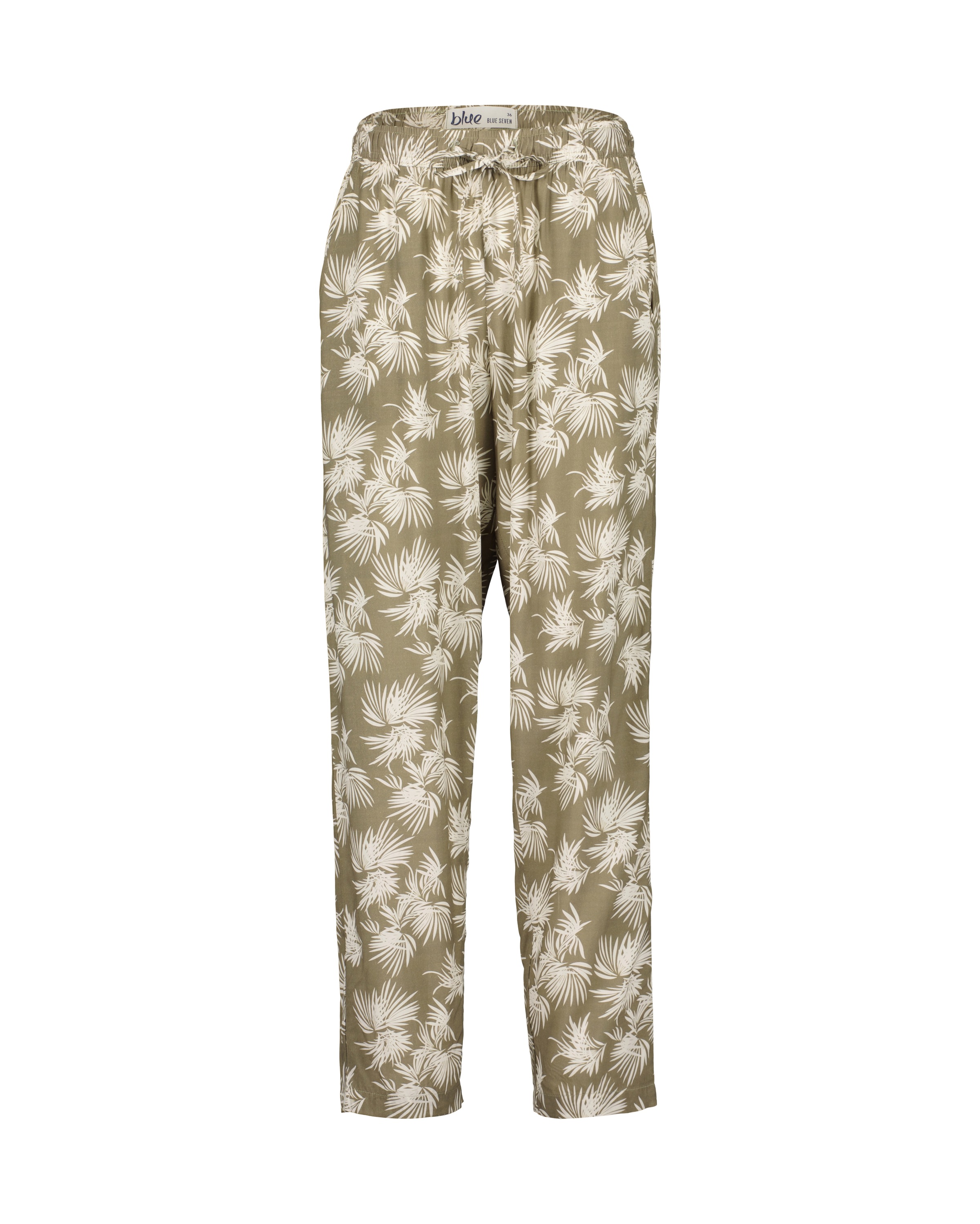 Stoffhose BLUE SEVEN "Blue Seven Stoffhose", Damen, Gr. 38, 7560, khaki, 100% Viskose, Basic, regular fit, Hosen Stoffhose