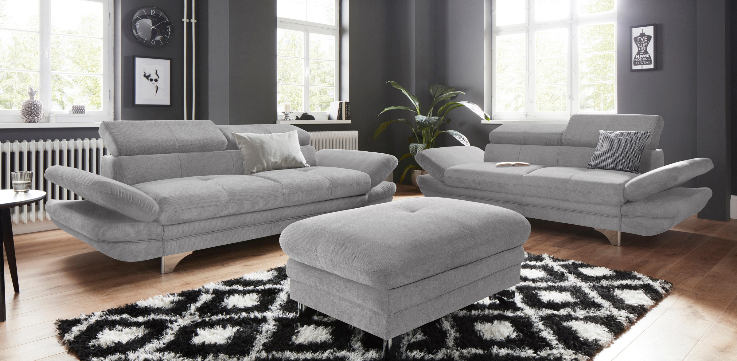 COTTA 3-Sitzer »Enterprise«, Big-Sofa, mit Armteilverstellung & Kopfteilverstellung