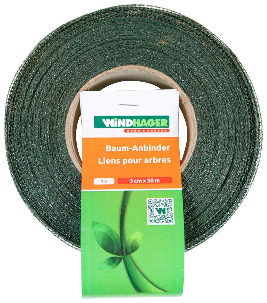 Windhager Pflanzschnur, Baumanbinder, Pflanzenband, Fixierband, Gewebeband, L: 50 m, B: 3 cm