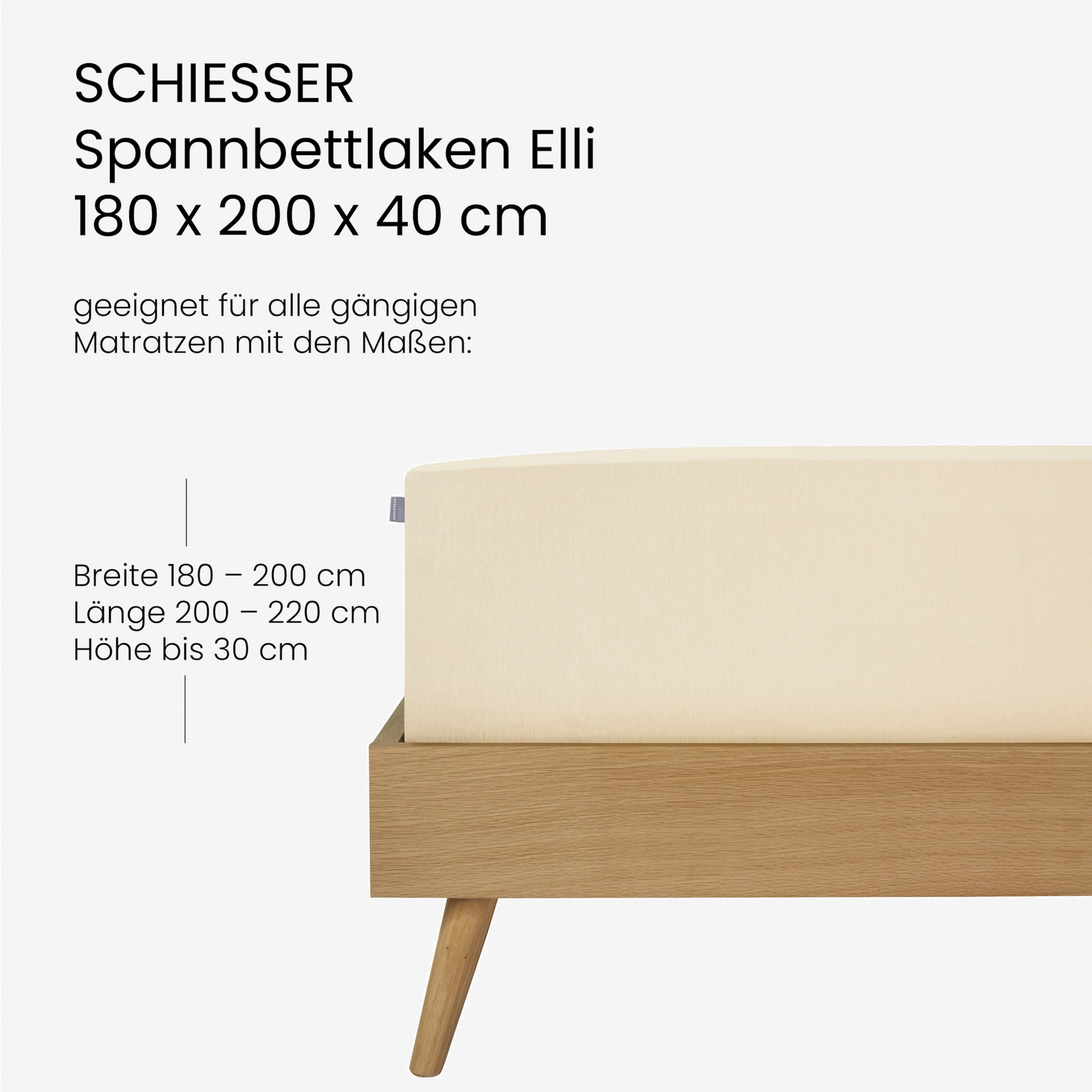 Spannbettlaken in BAUR Schiesser Elasthan«, »Elli Green Matratzen aus | Baumwolle für hohe und geeignet, Made 97% 3% Boxpringbetten und