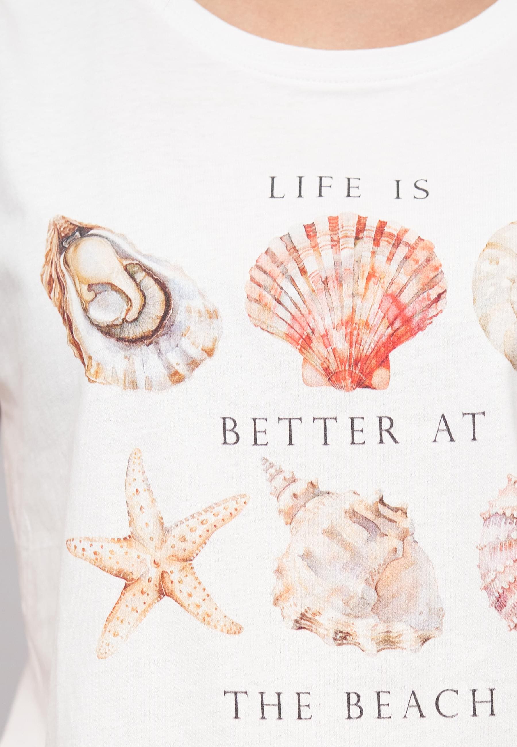 CLOUD 5IVE T-Shirt »CLOUD 5IVE Ladies Seashell White Tee«, (1 tlg.)